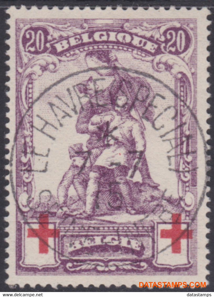 België 1914 - Mi:106, Yv:128, OBP:128, Stamp - O - Statue De Merode Red Cross - 1918 Rotes Kreuz