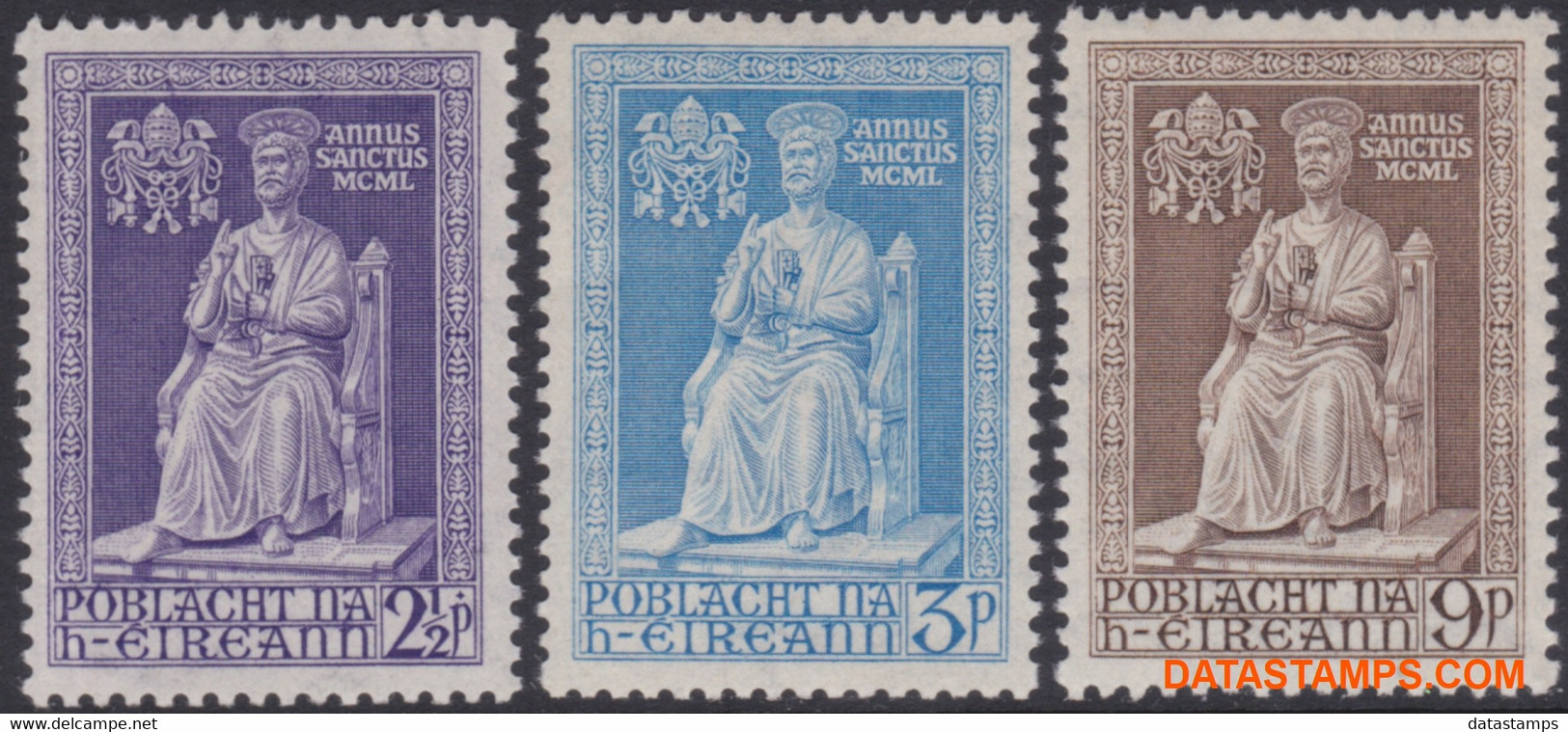 Ierland 1950 - Mi:111/113, Yv:113/115, Stamp - XX - Holy Year - Nuevos