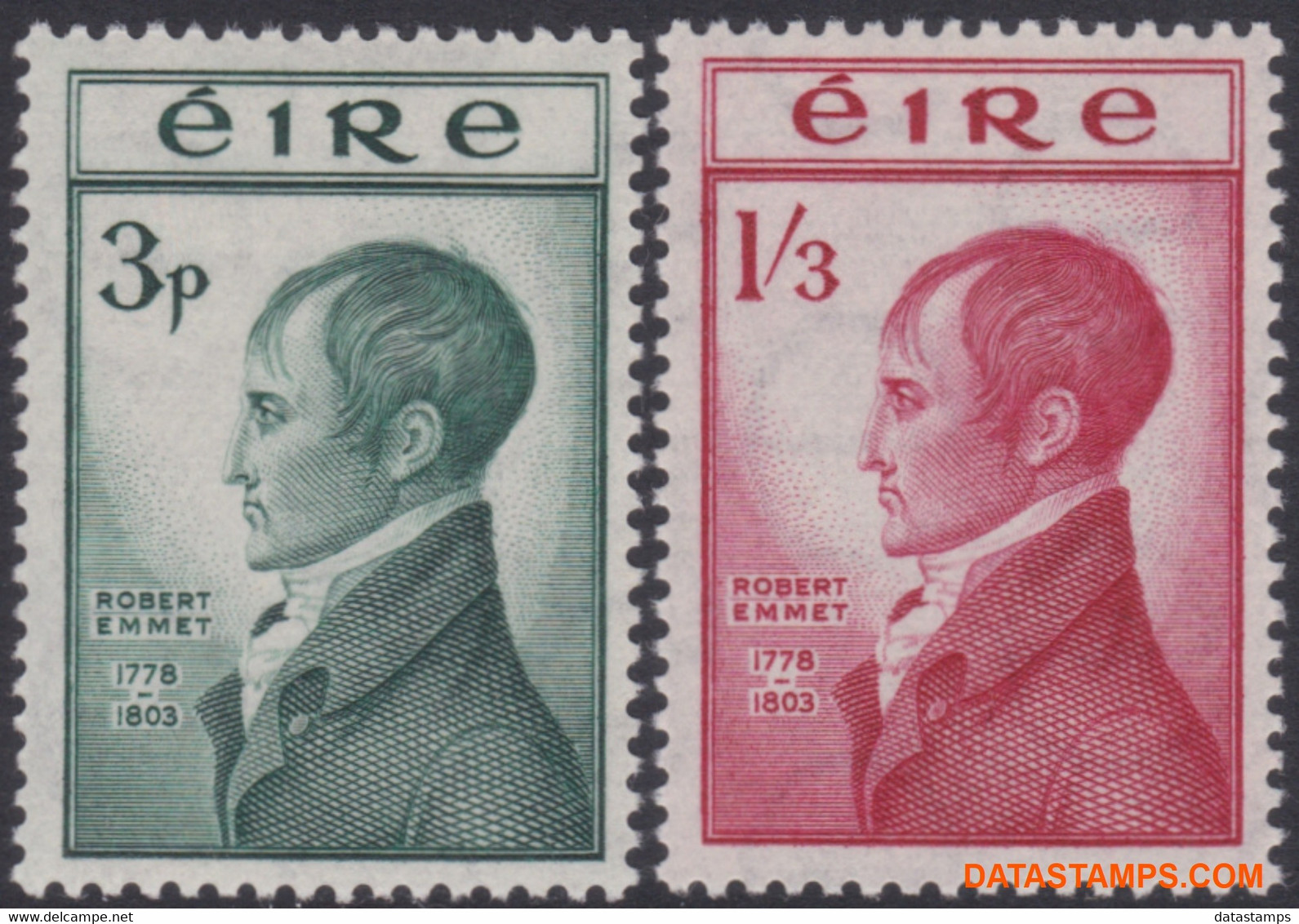 Ierland 1953 - Mi:118/119, Yv:120/121, Stamp - XX - Robert Emmet - Nuovi