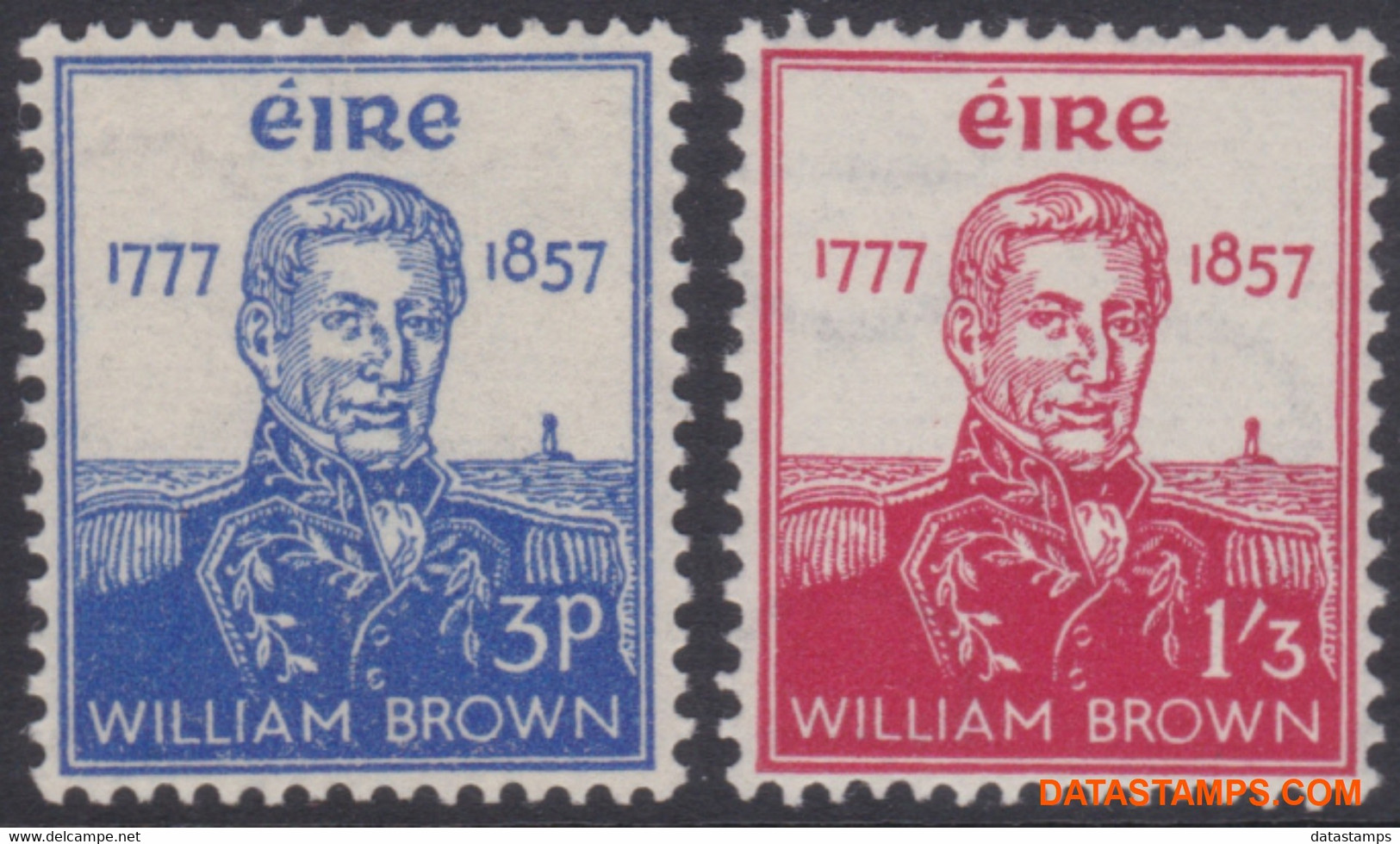 Ierland 1957 - Mi:132/133, Yv:132/133, Stamp - XX - William Brown Admiral - Neufs