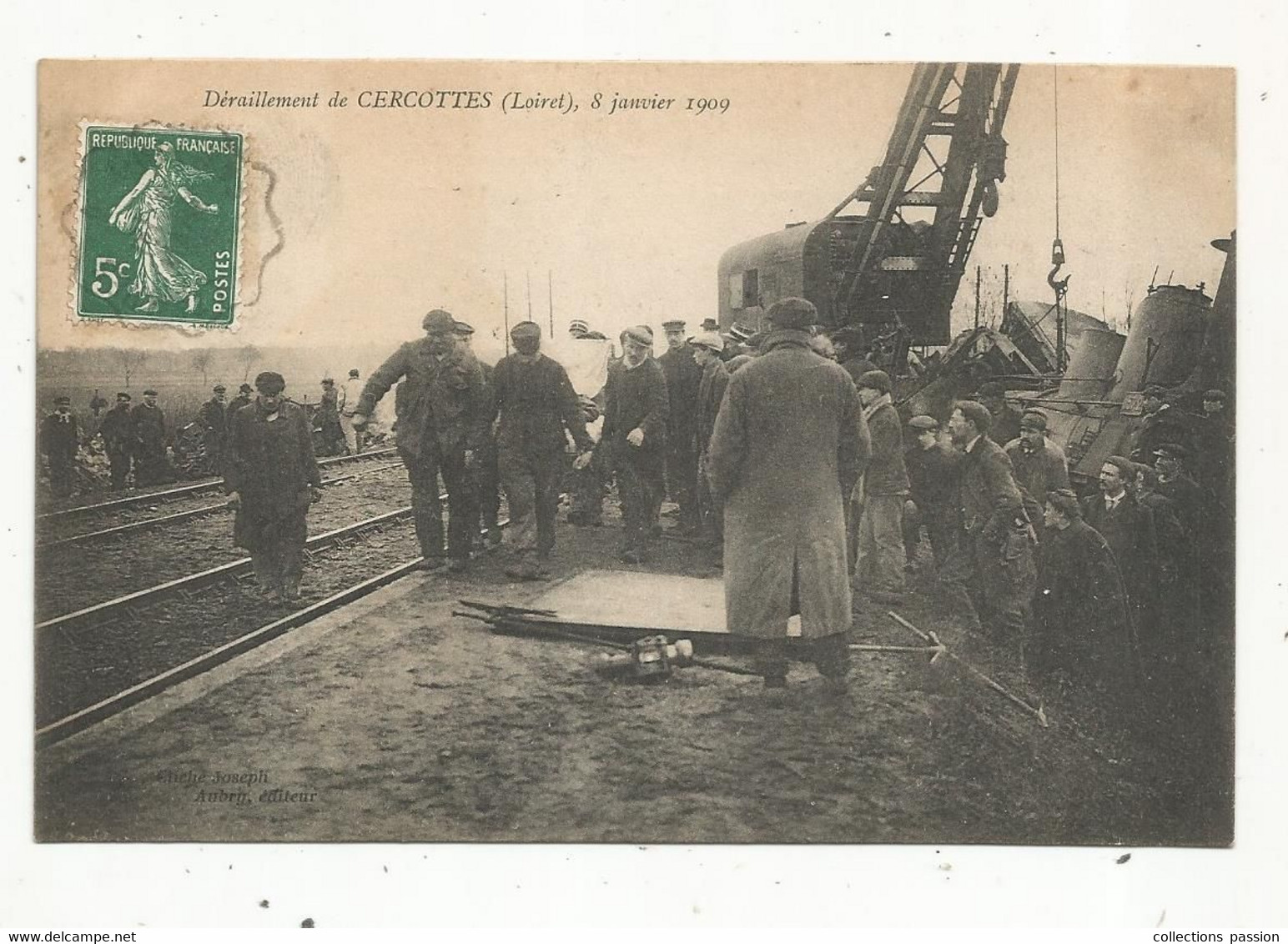 Cp, CATASTROPHE , Déraillement De CERCOTTES , 45 , Loiret ,8 Janvier 1909, Voyagée - Catastrofi