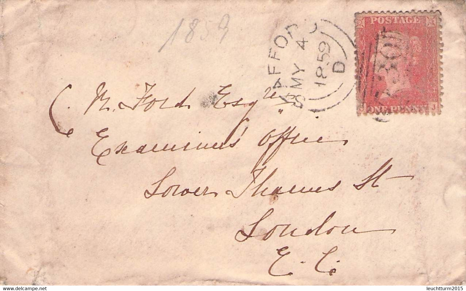 GREAT BRITAIN - COVER 1859 STAFFOLD > LONDON /GR 1 - Brieven En Documenten