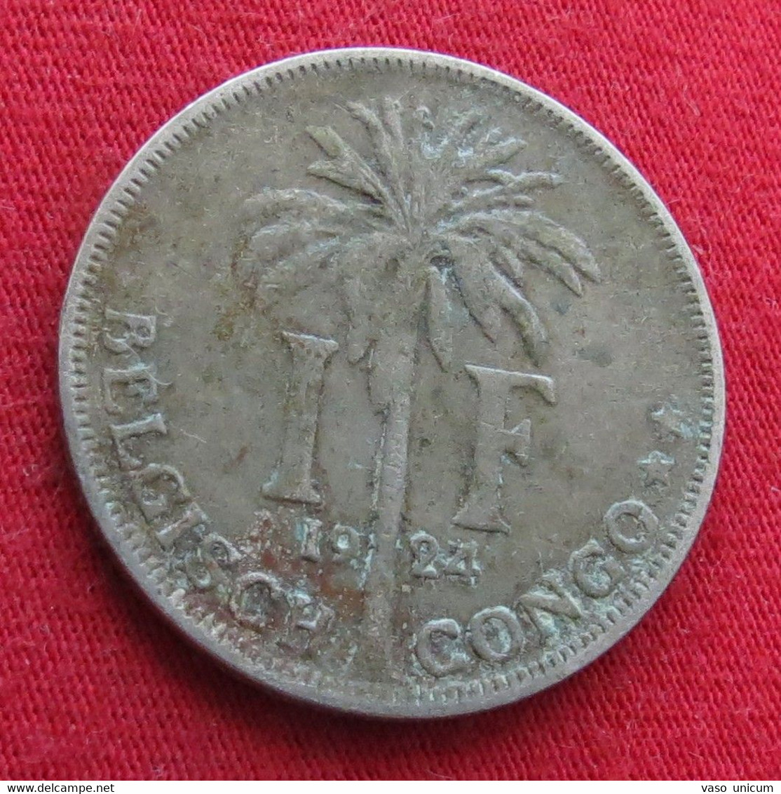 Congo Belgian 1 Franc 1924  Belgish  * * - Andere & Zonder Classificatie