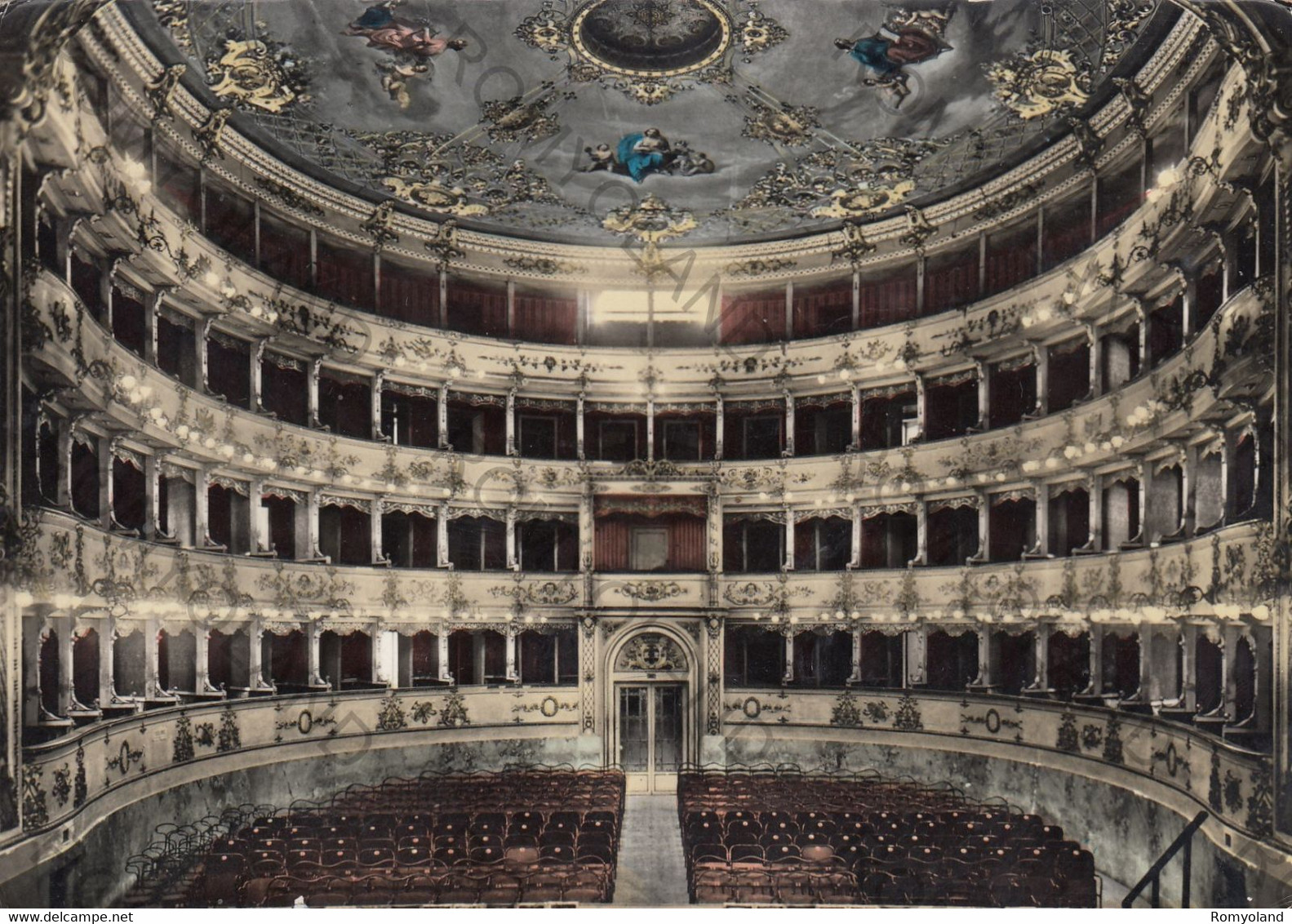 CARTOLINA  CARPI,EMILIA ROMAGNA,TEATRO MUNICIPALE-INTERNO,CULTURA,RELIGIONE,MEMORIA,BELLA ITALIA,IMPERO,VIAGGIATA 1961 - Carpi