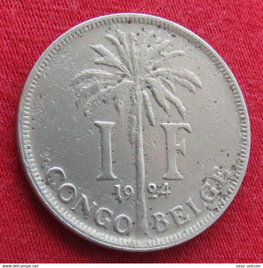 Congo Belgian 1 Franc 1924  Belgish  #1 - Otros & Sin Clasificación