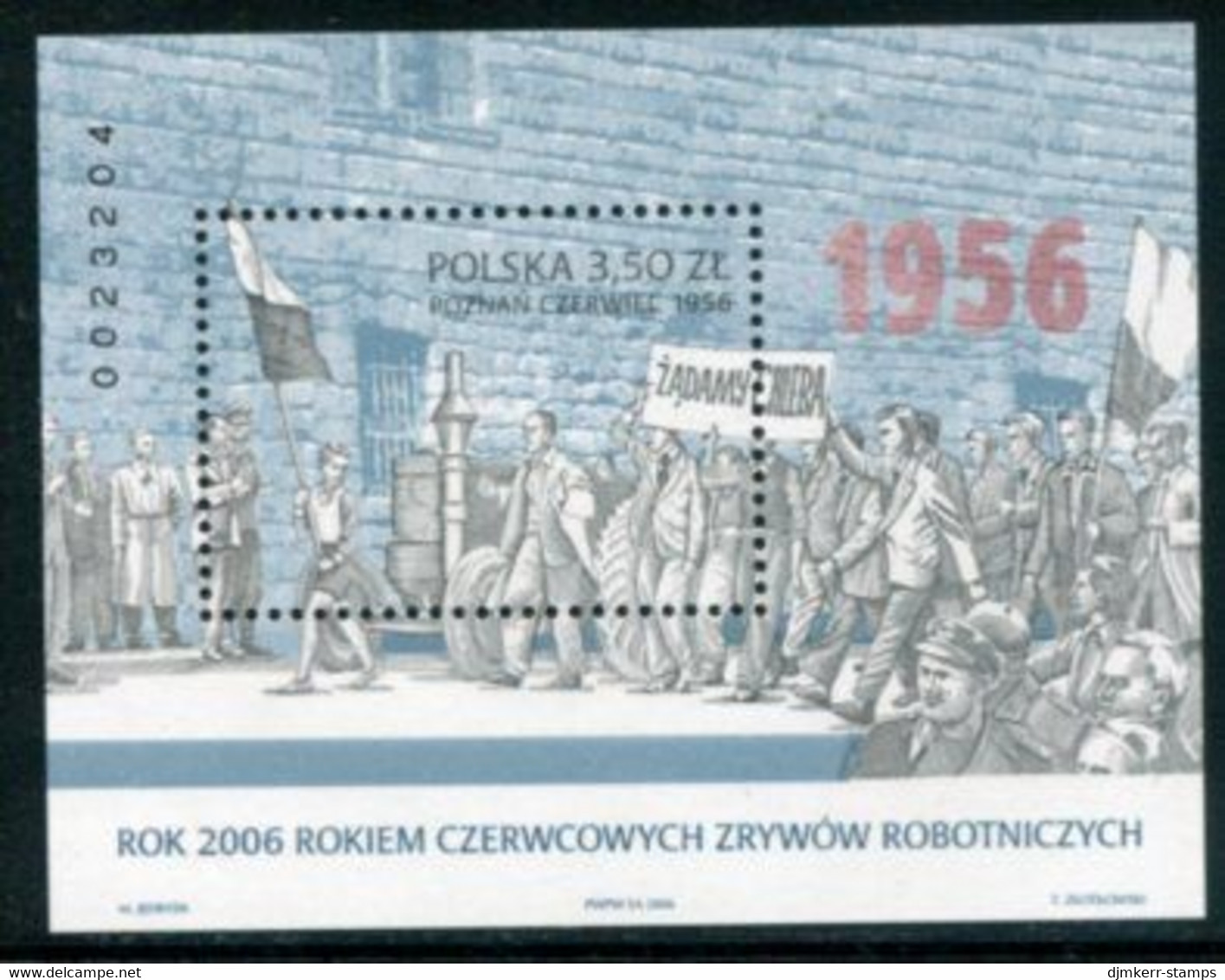 POLAND 2006 Poznan Workers' Rising Block MNH / **.  Michel Block 173 - Nuovi