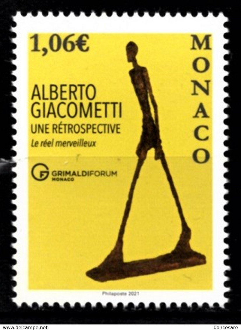 MONACO 2021 - EXPOSITION ALBERTO GIACOMETTI AU GRIMALDI FORUM - Y.T. N° 3289 /  NEUF ** - Neufs