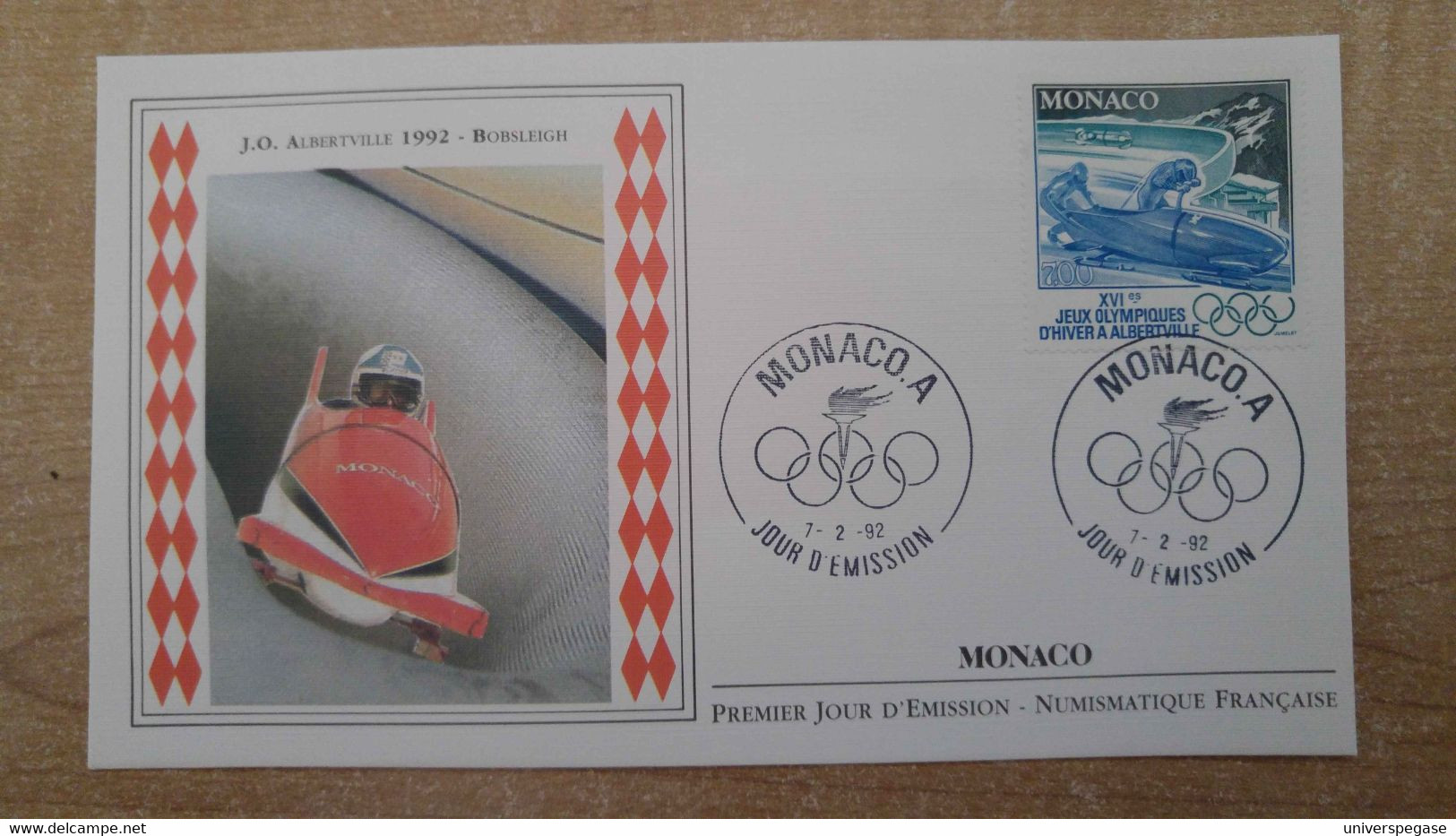 N°1811 - FDC Jeux Olympiques De 1992 - Albertville - Bobsleigh - FDC
