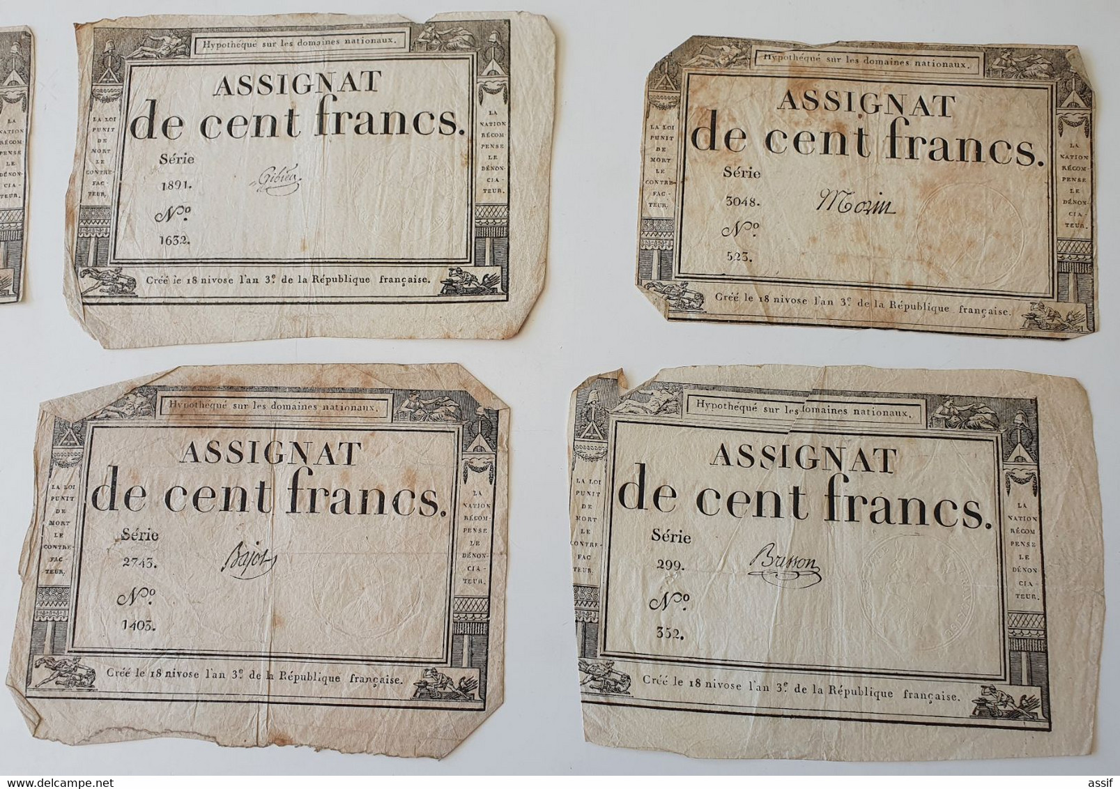 ASSIGNATS. 27 Assignats, Dont 8 De 100 Francs. - Assignats