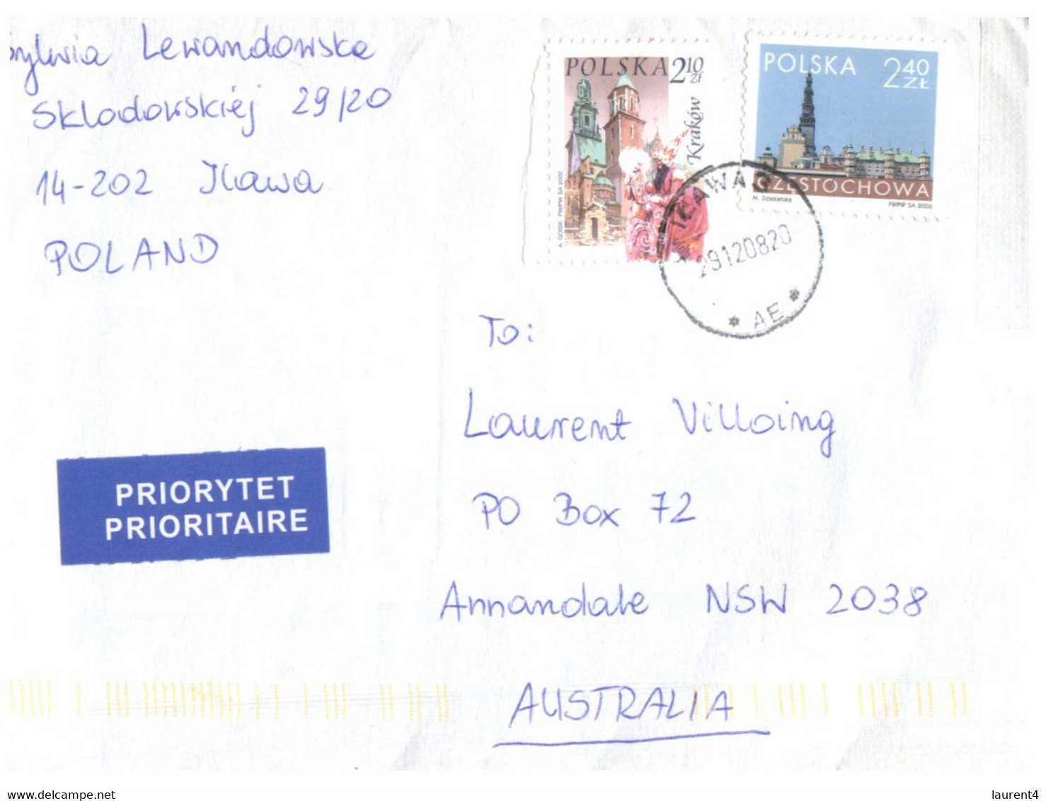 (VV 2) Letter Posted From Poland To Australia - Storia Postale