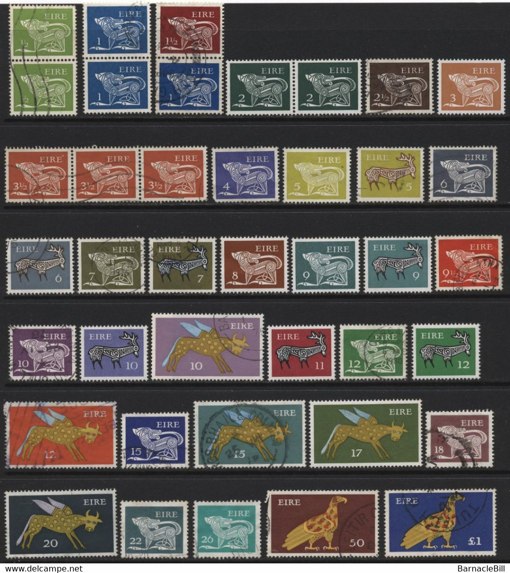 Ireland (01) 1971 Definitives. 34 Different Stamps. Mint & Used. Hinged. - Autres & Non Classés