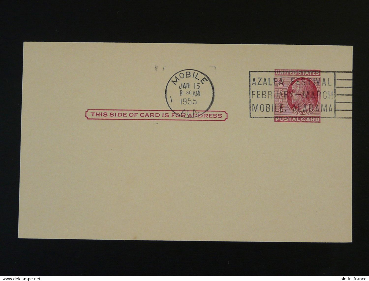 Azalea Festival 1955 Flamme Sur Entier Postal Postmark On Stationery Card Mobile USA Ref 773 - 1941-60