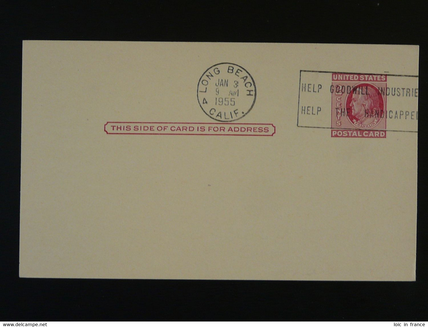 Hire The Handicapped 1955 Flamme Sur Entier Postal Postmark On Stationery Card Long Beach USA Ref 773 - 1941-60