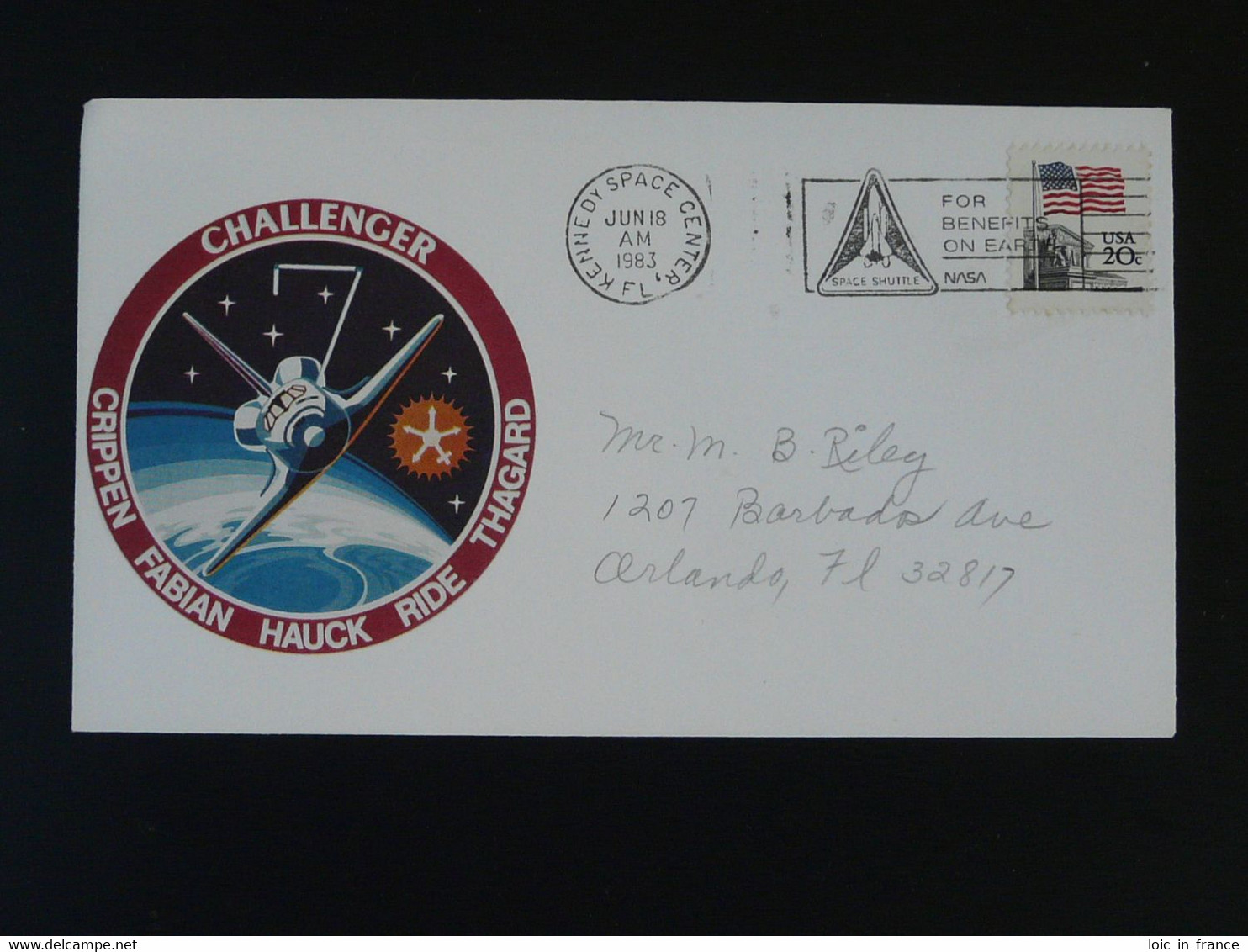 Lettre Cover Espace Space Navette Challenger 1983 USA Ref 775 - Amérique Du Nord