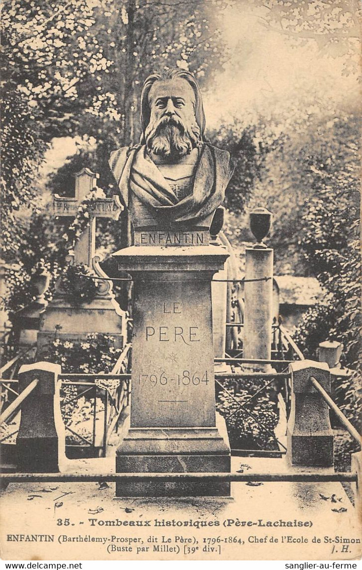 CPA 75 PARIS XXe TOMBEAUX HISTORIQUES PERE LACHAISE ENFANTIN BARTHELEMY PROSPER - Arrondissement: 20