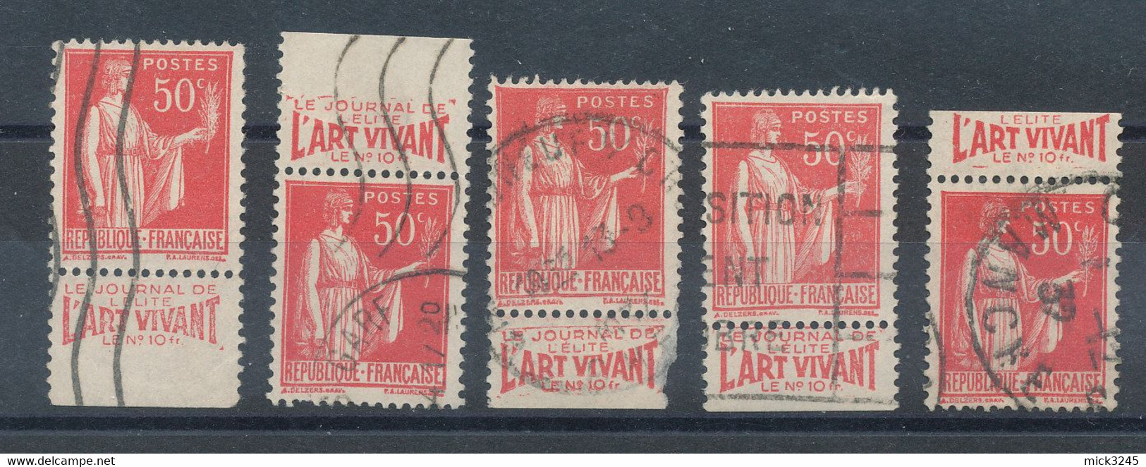 Lot De 5 Timbres Pub "Art Vivant" - Used Stamps