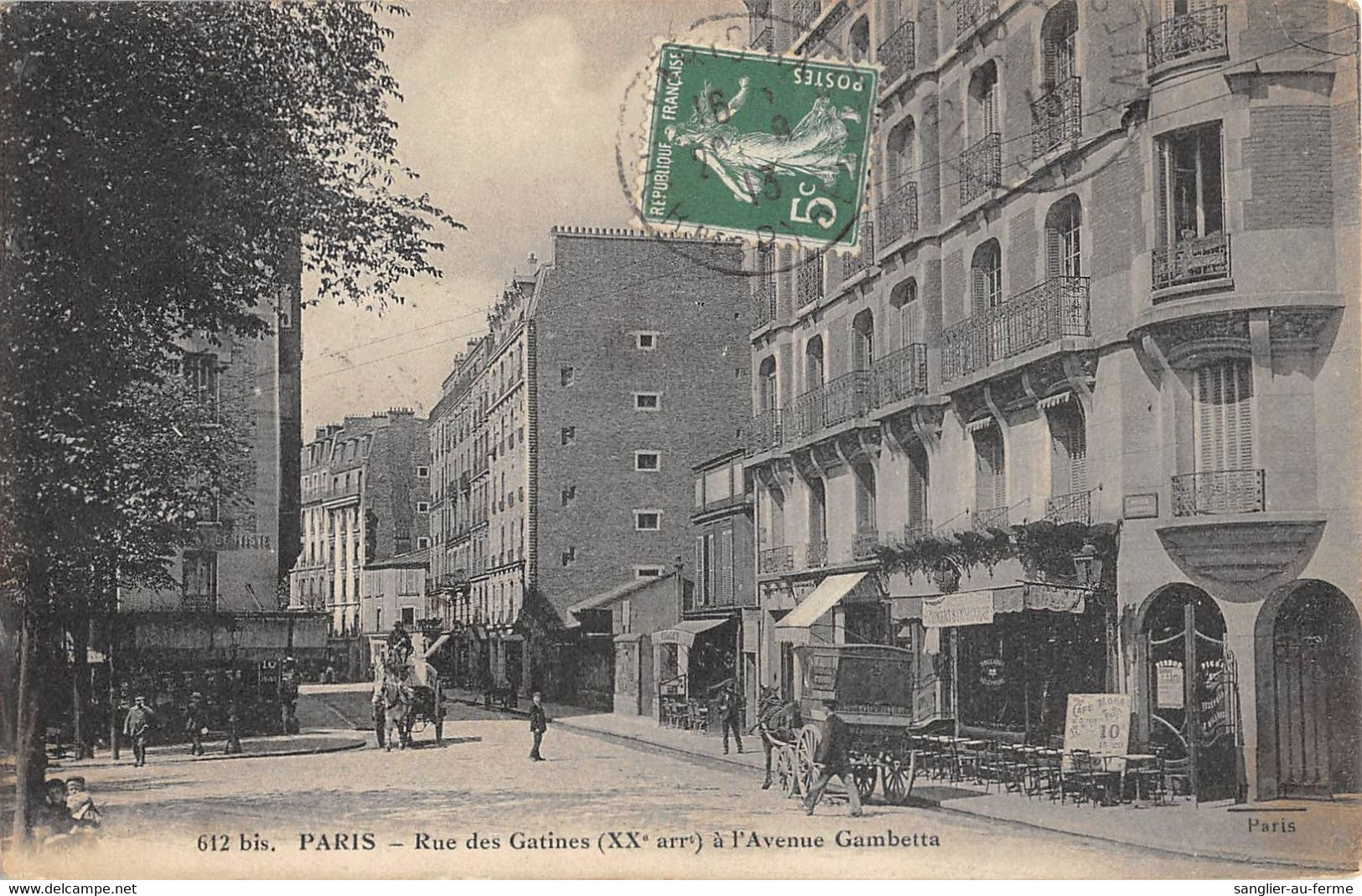 CPA 75 PARIS XXe RUE DES GATINES A L'AVENUE GAMBETTA - Paris (20)