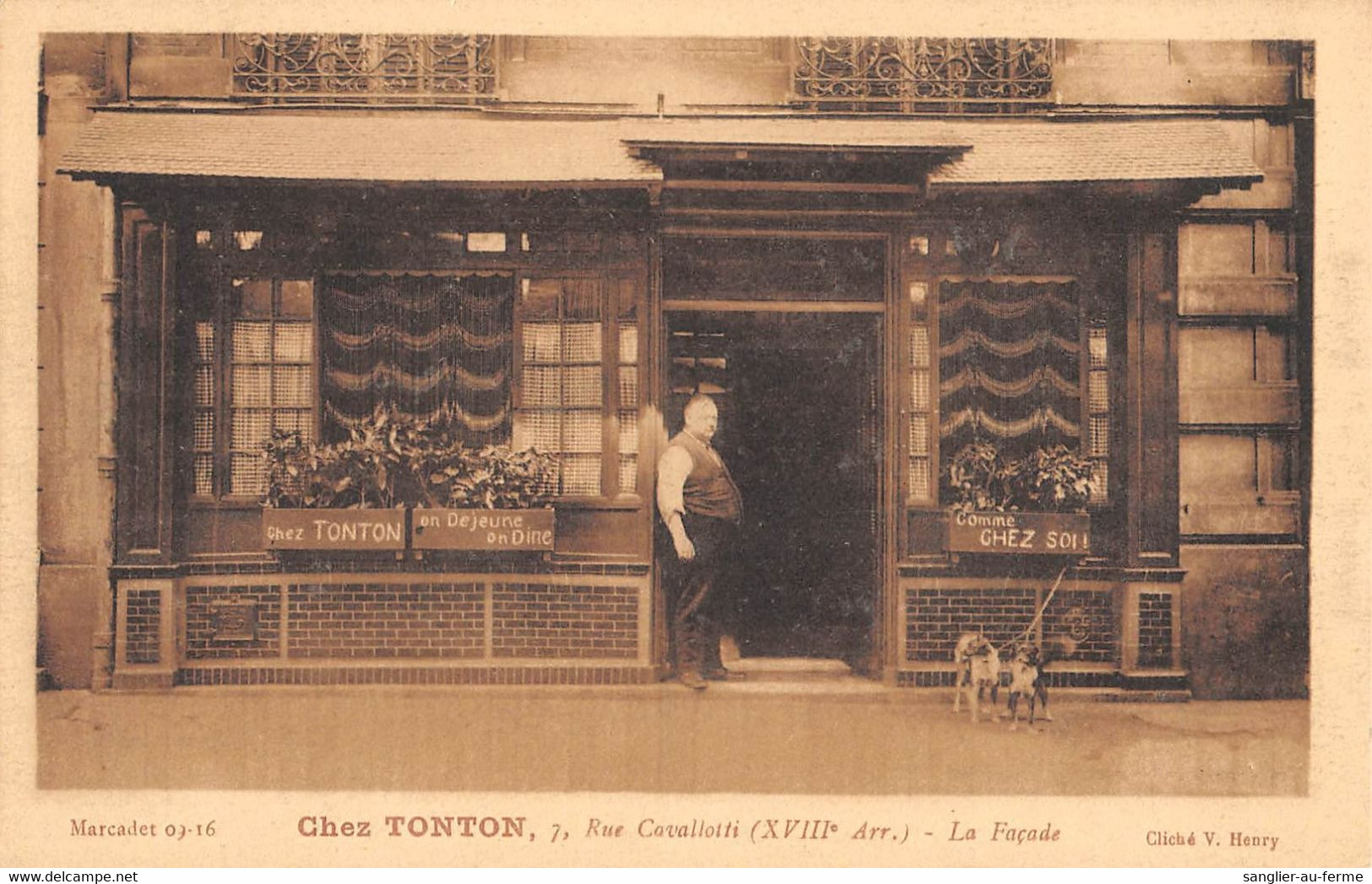 CPA 75 PARIS XVIIIe CHEZ TONTON RESTAURANT LA FACADE - Paris (18)
