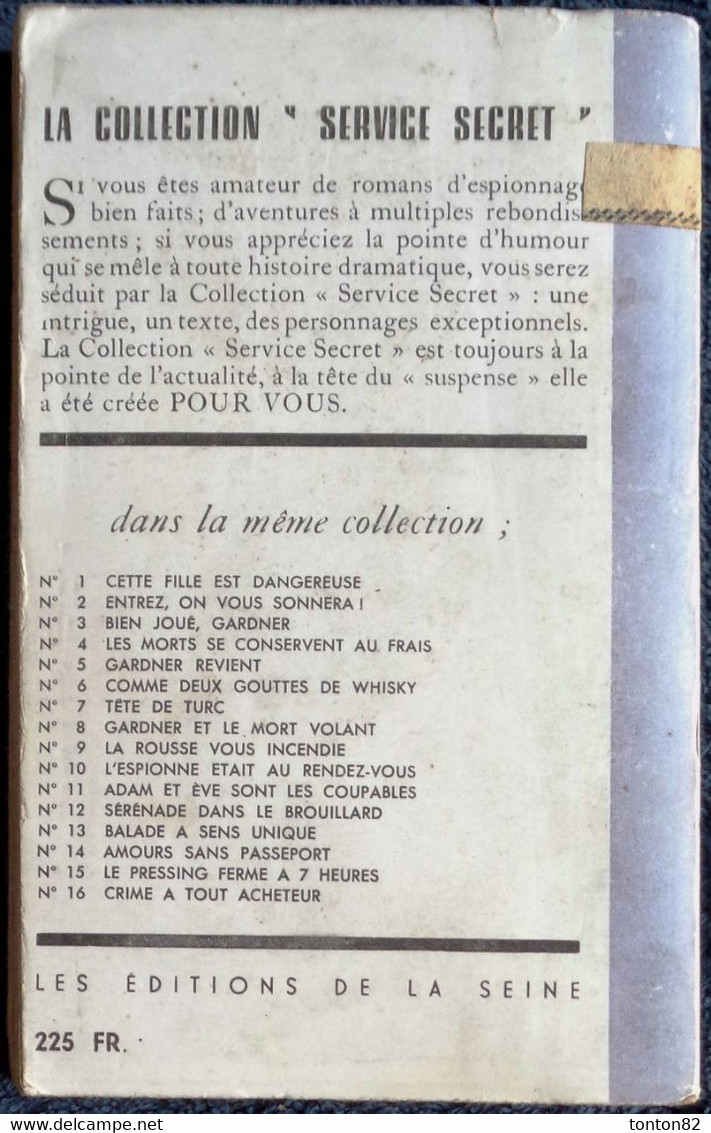 Vivian P. Marcy - Un Avant-goût De Mort - Collection " Services Secrets " - Éditions De La Seine . - Old (before 1960)