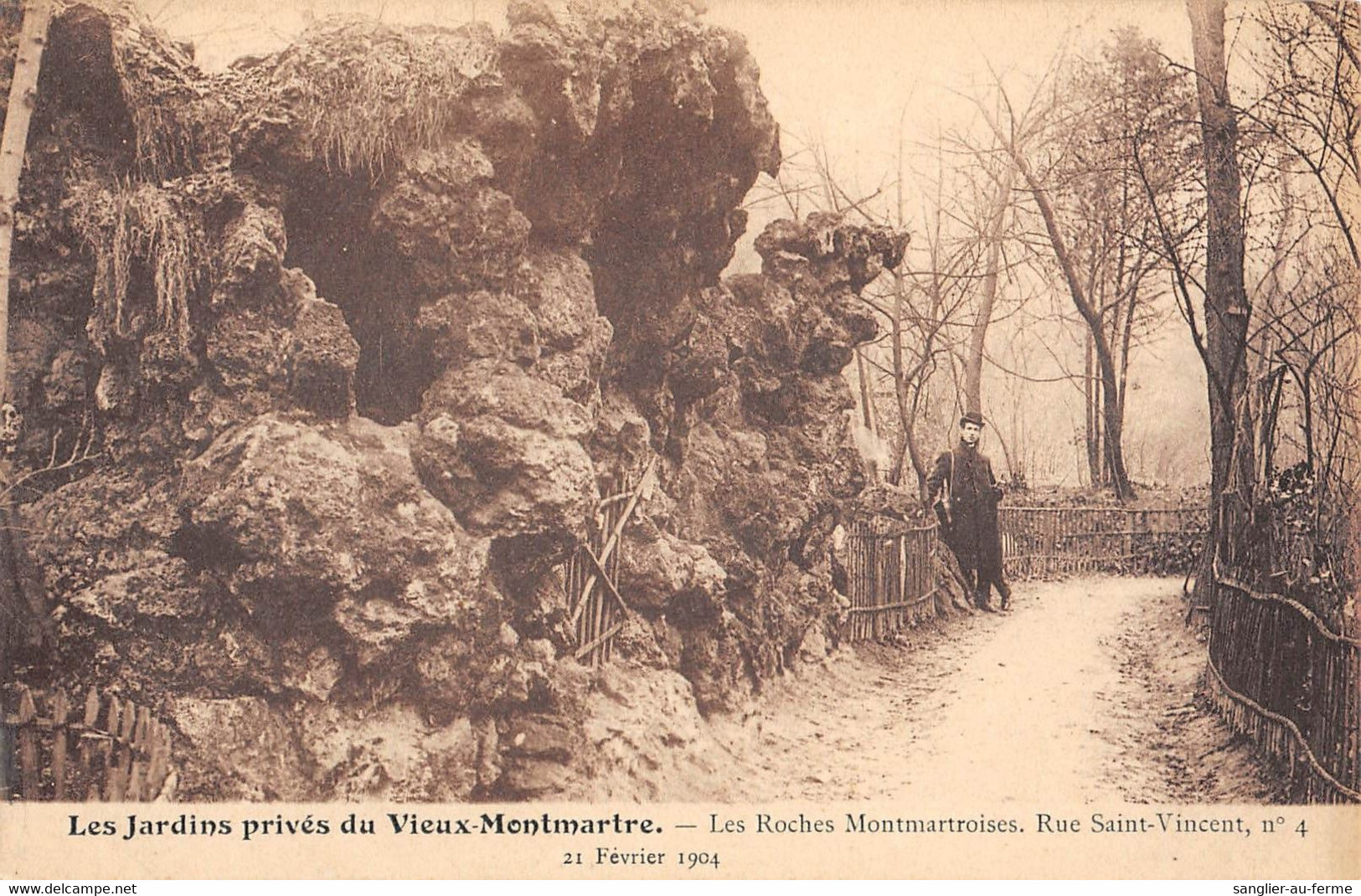 CPA 75 PARIS XVIIIe LES JARDINS PRIVES DU VIEUX MONTMARTRE LES ROCHES MONTMARTROISES RUE SAINT VINCENT 1904 - Paris (18)