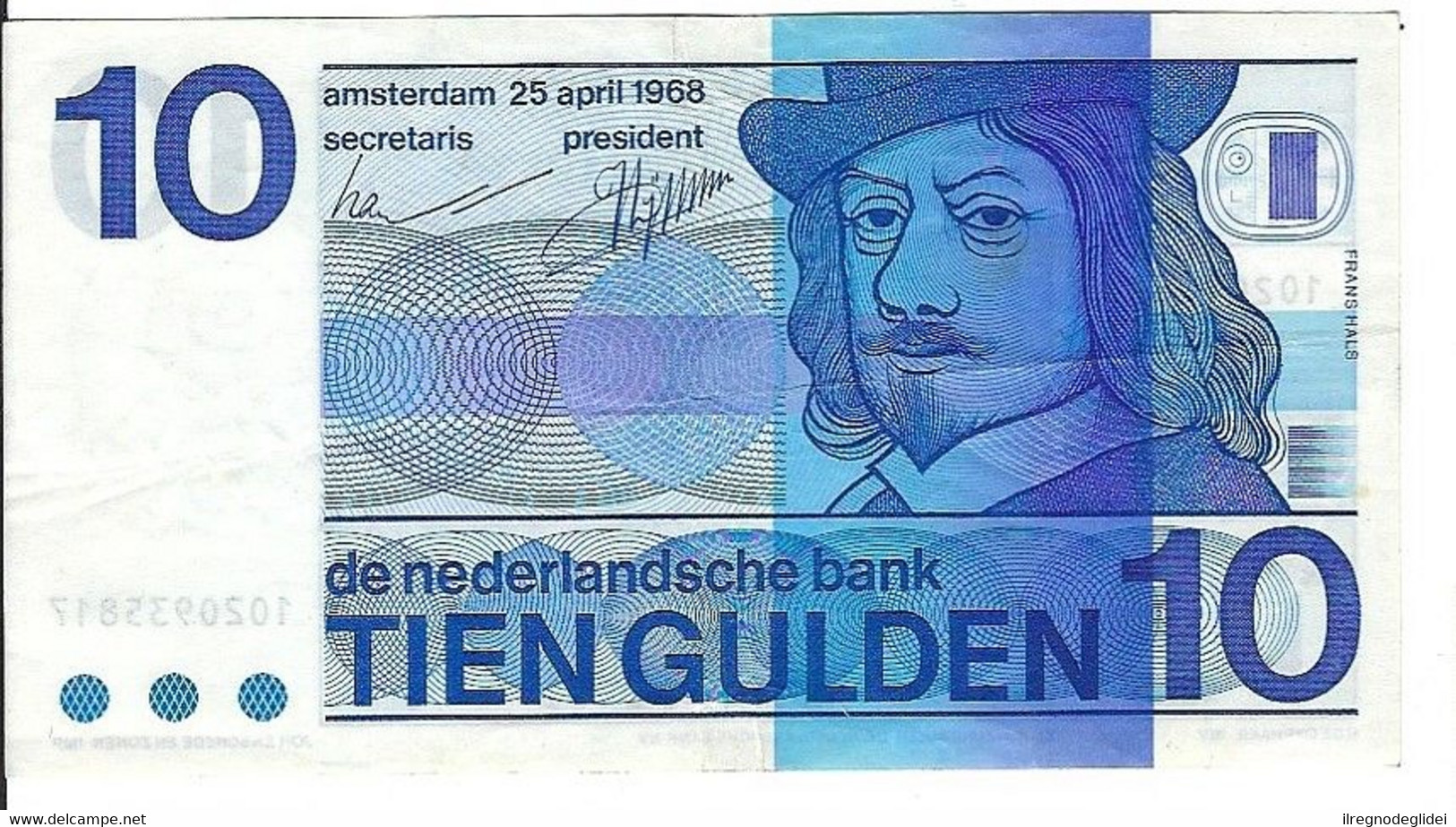 PAESI BASSI - NEDERLAND  - 10 GULDEN - WYSIWYG - N° SERIALE 1020935817 - CARTAMONETA - PAPER MONEY - 10 Gulden
