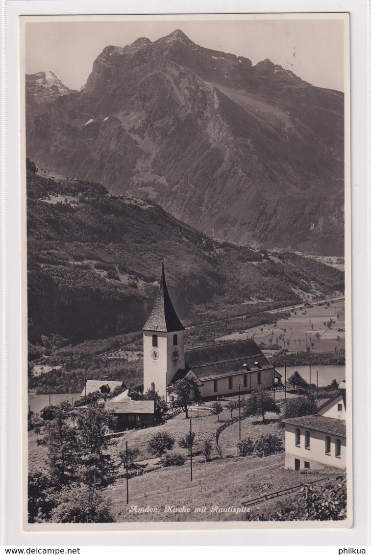 Amden Kirche Mit Rautispitz - Amden