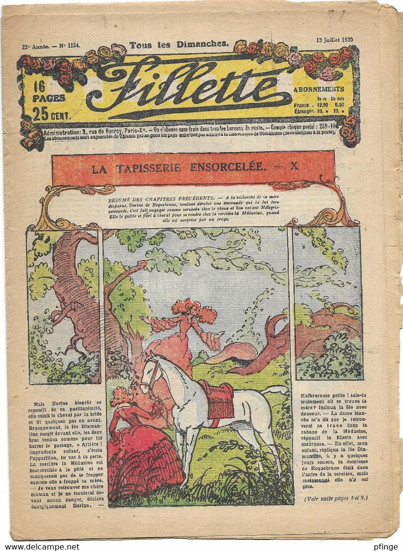 Fillette N°1164 Du 13 Juillet 1930 - Fillette