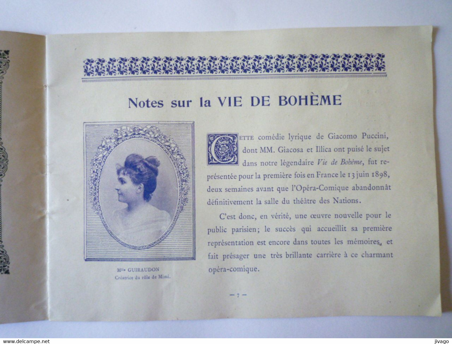 2021 - 2620  PROGRAMME De L'OPERA COMIQUE  1899  (22 Pages - Format 18 X 13cm)   XXX - Programma's