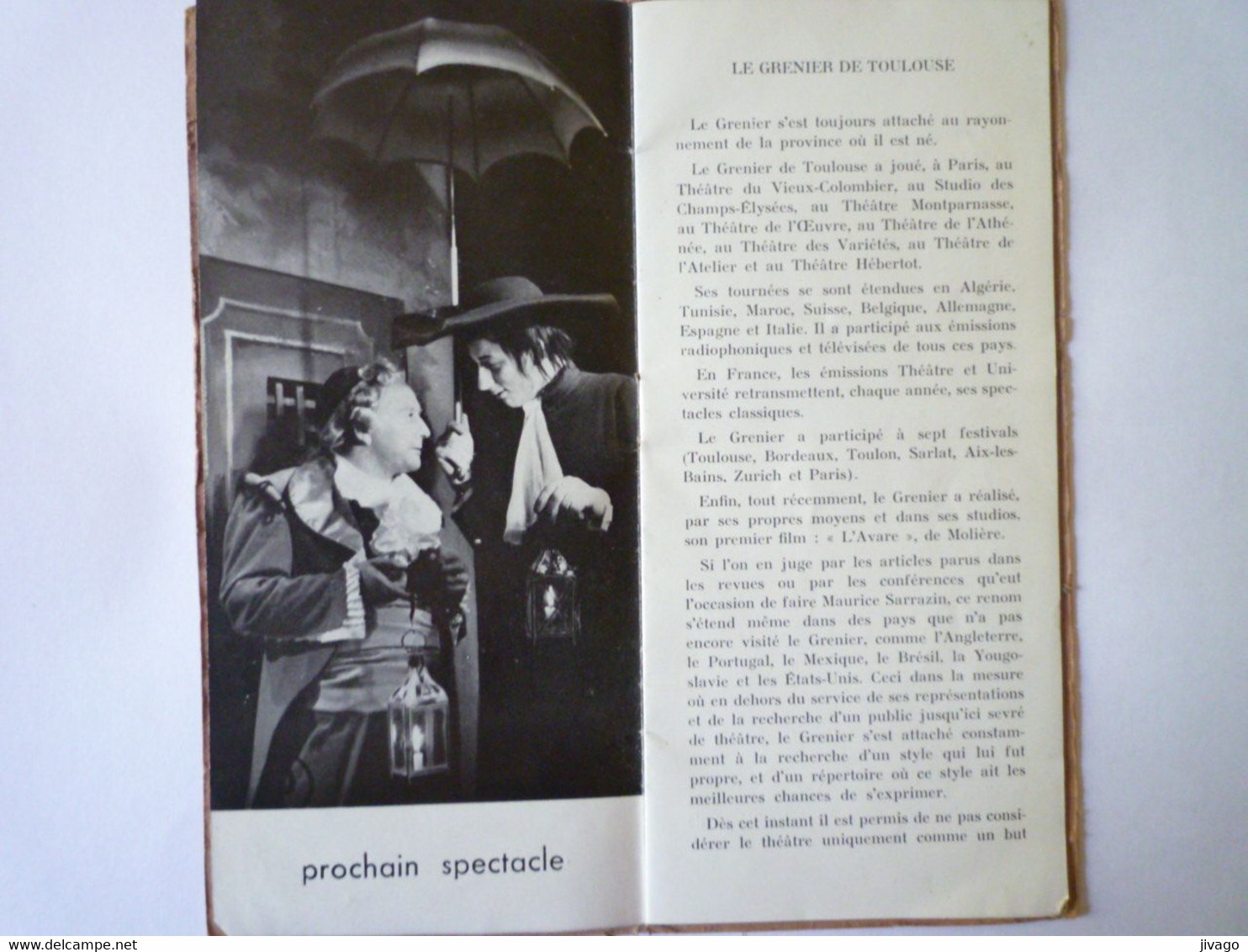 2021 - 2622  PROGRAMME Du Centre Dramatique National  " Le GRENIER De TOULOUSE "  SAISON  1957  XXX - Programmes