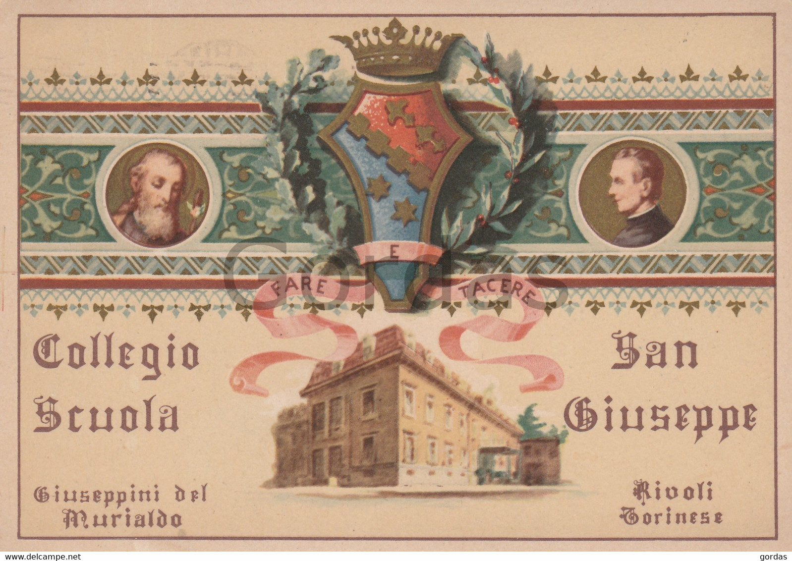 Italy - Torino - Rivoli - Collegio Scuola S. Giuseppe - Heraldry - Education, Schools And Universities