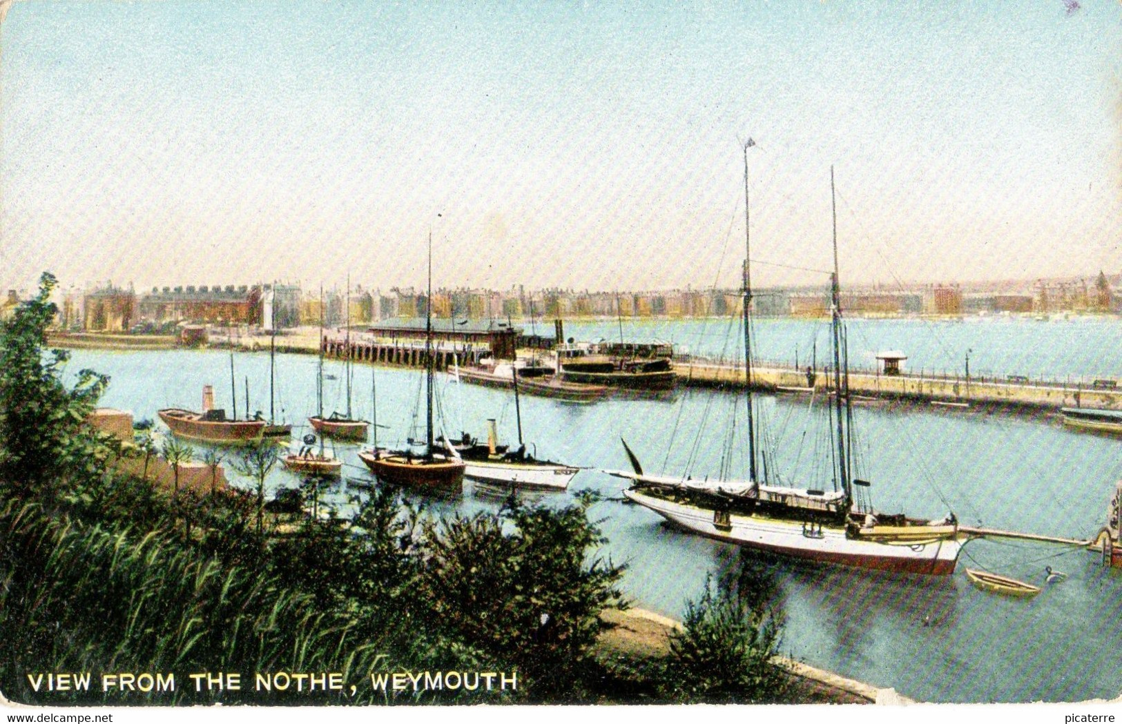 Vintage Card-View From The Nothe,Weymouth With Sailing Boats (Kromo No.21850) - Weymouth