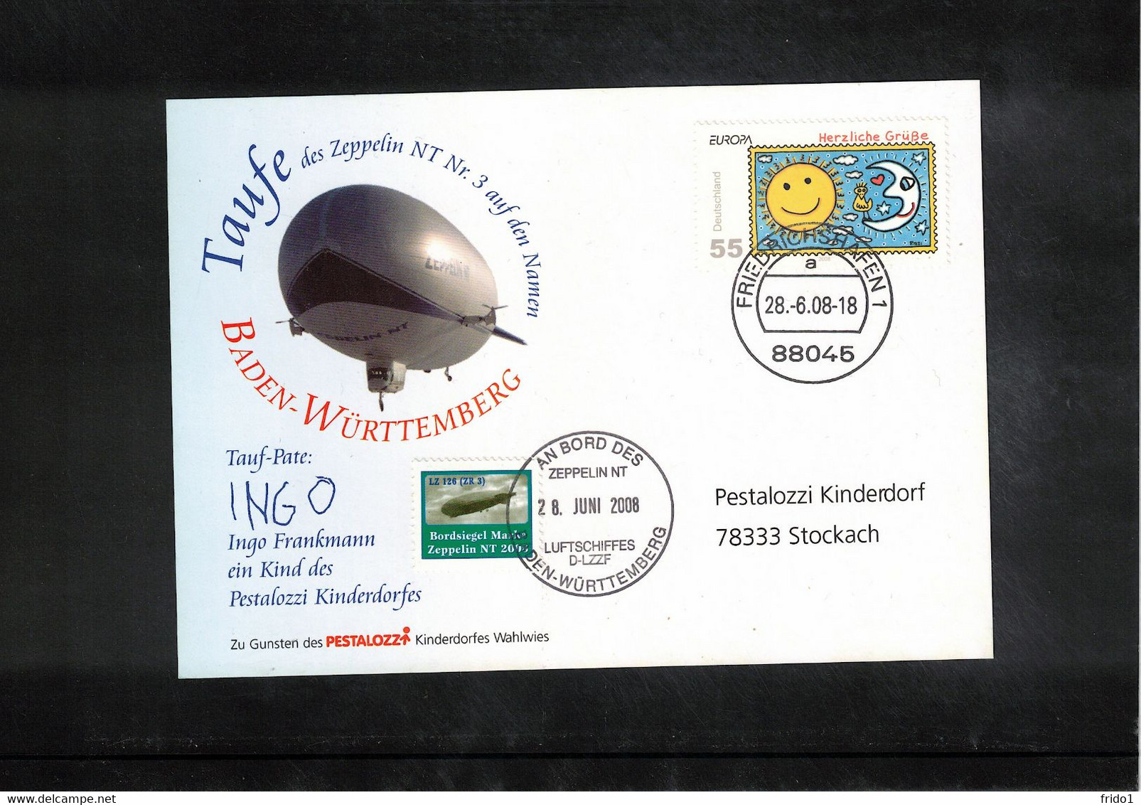 Germany / Deutschland 2008 Zeppelin NT Baptism Of The Zeppelin NT Nr.3 Interesting Postcard - Zeppelins