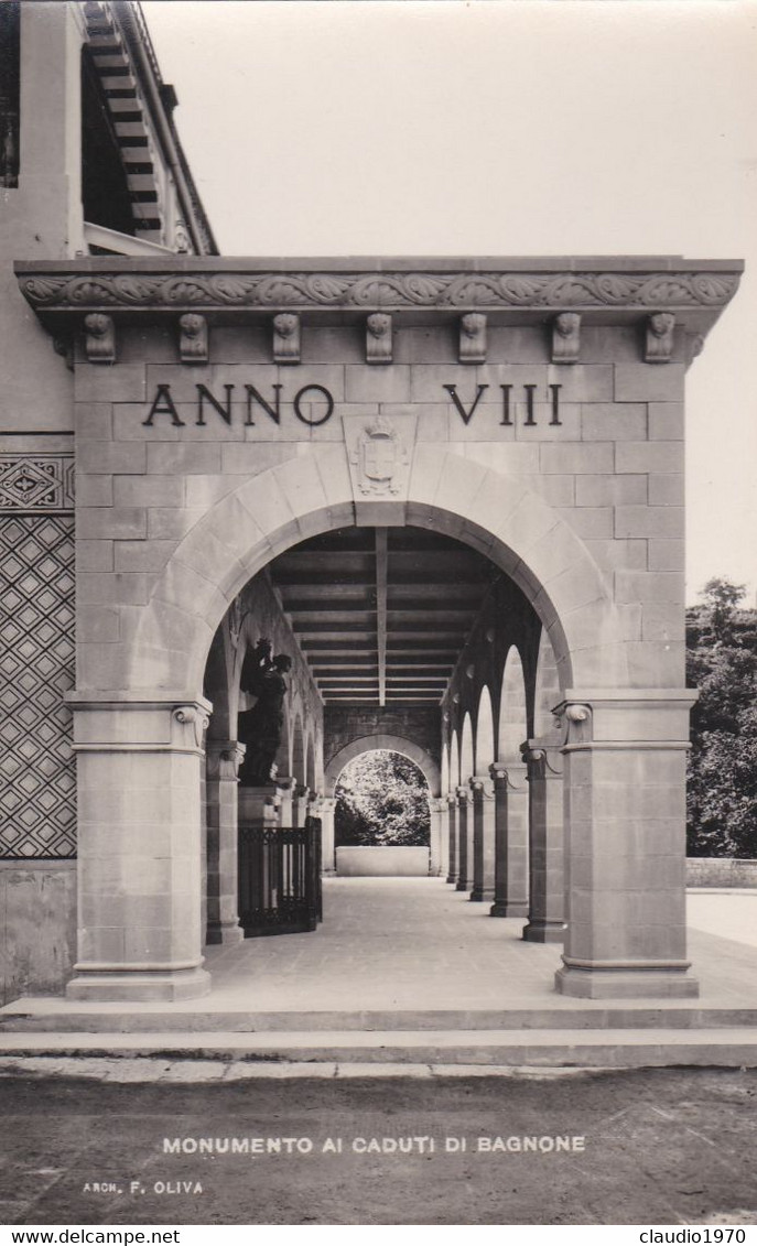 BAGNONE (MASSA E CARRARA)  FOTOGRAFIA - CARTOLINA - MONUMENTO AI CADUTI - FOTO. ZANCOLLI - SPEZIA - Massa