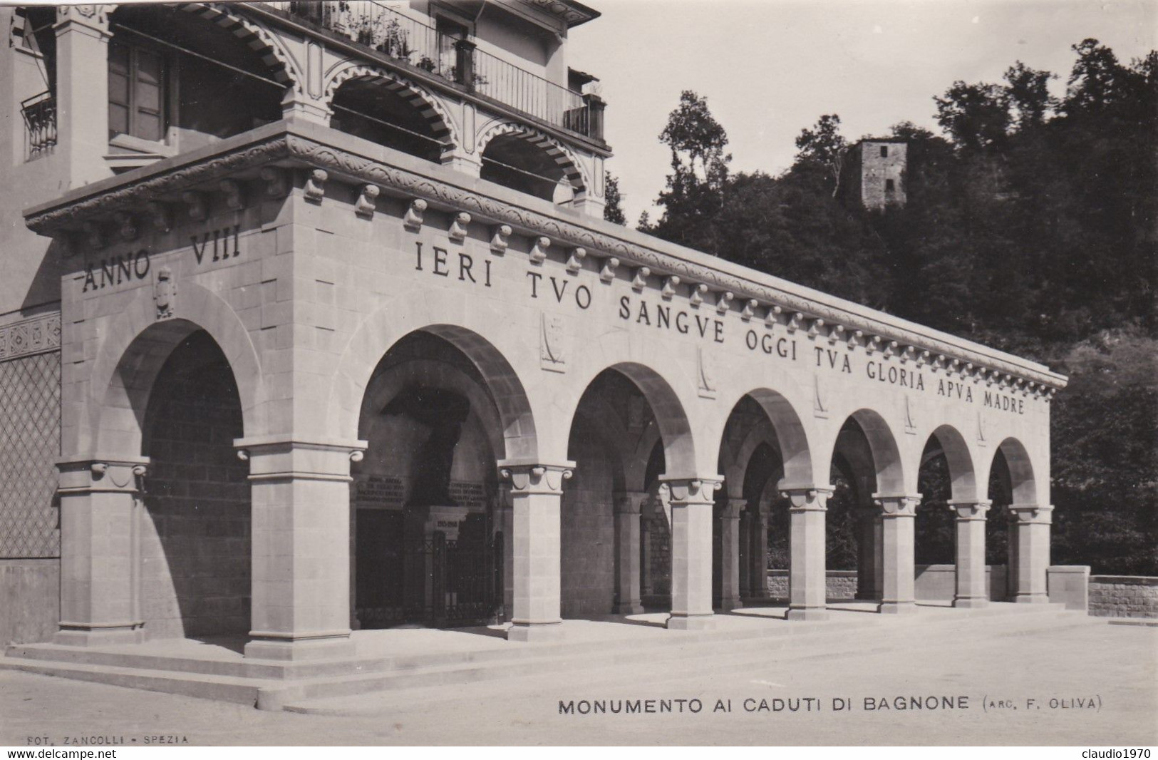 BAGNONE (MASSA E CARRARA)  FOTOGRAFIA - CARTOLINA - MONUMENTO AI CADUTI - FOTO. ZANCOLLI - SPEZIA - Massa