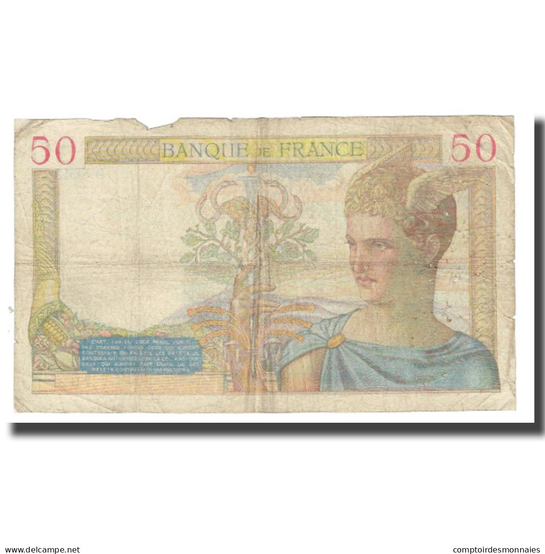 France, 50 Francs, Cérès, 1937, P. Rousseau And R. Favre-Gilly, 1937-02-11, B - 50 F 1934-1940 ''Cérès''