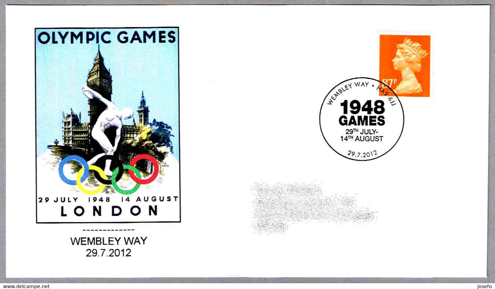 OLYMPIC GAMES LONDON 1948. Wembley Way 2012 - Summer 1948: London