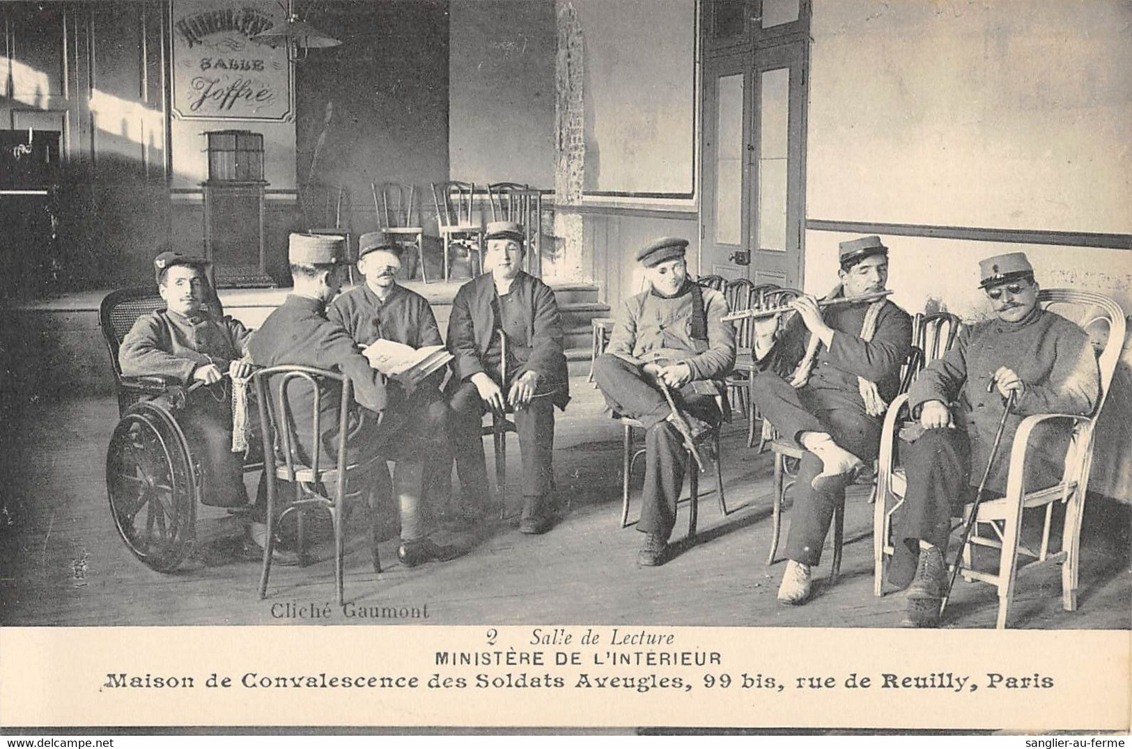 CPA 75 PARIS XIIe RUE DE REUILLY MINISTERE DE L'INTERIEUR SALLE DE LECTURE MAISON DE CONVALESCENCE SOLDATS AVEUGLES - Distretto: 12