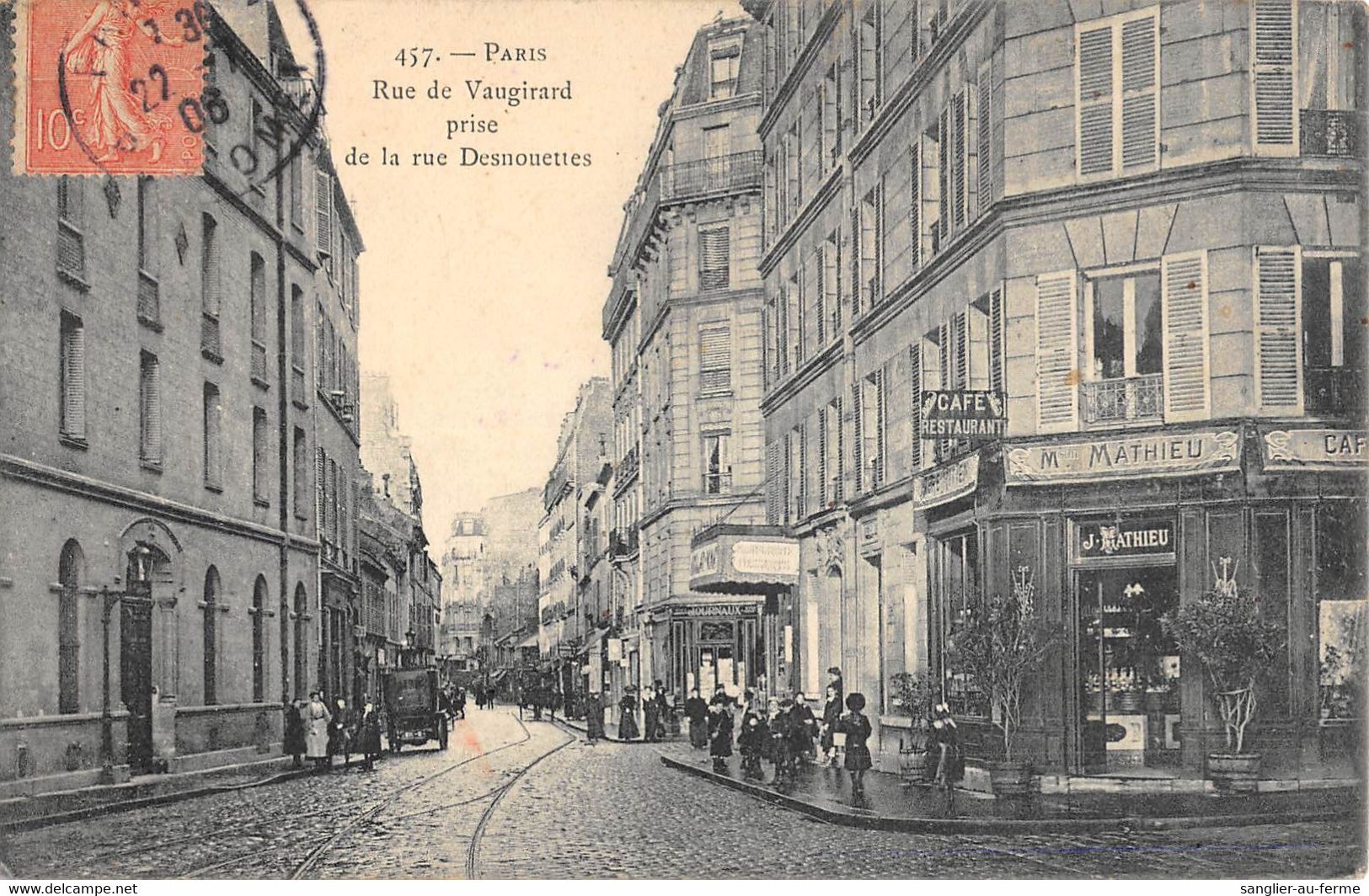 CPA 75 PARIS XVe RUE DE VAUGIRARD PRISE DE LA RUE DESNOUETTES - Arrondissement: 15