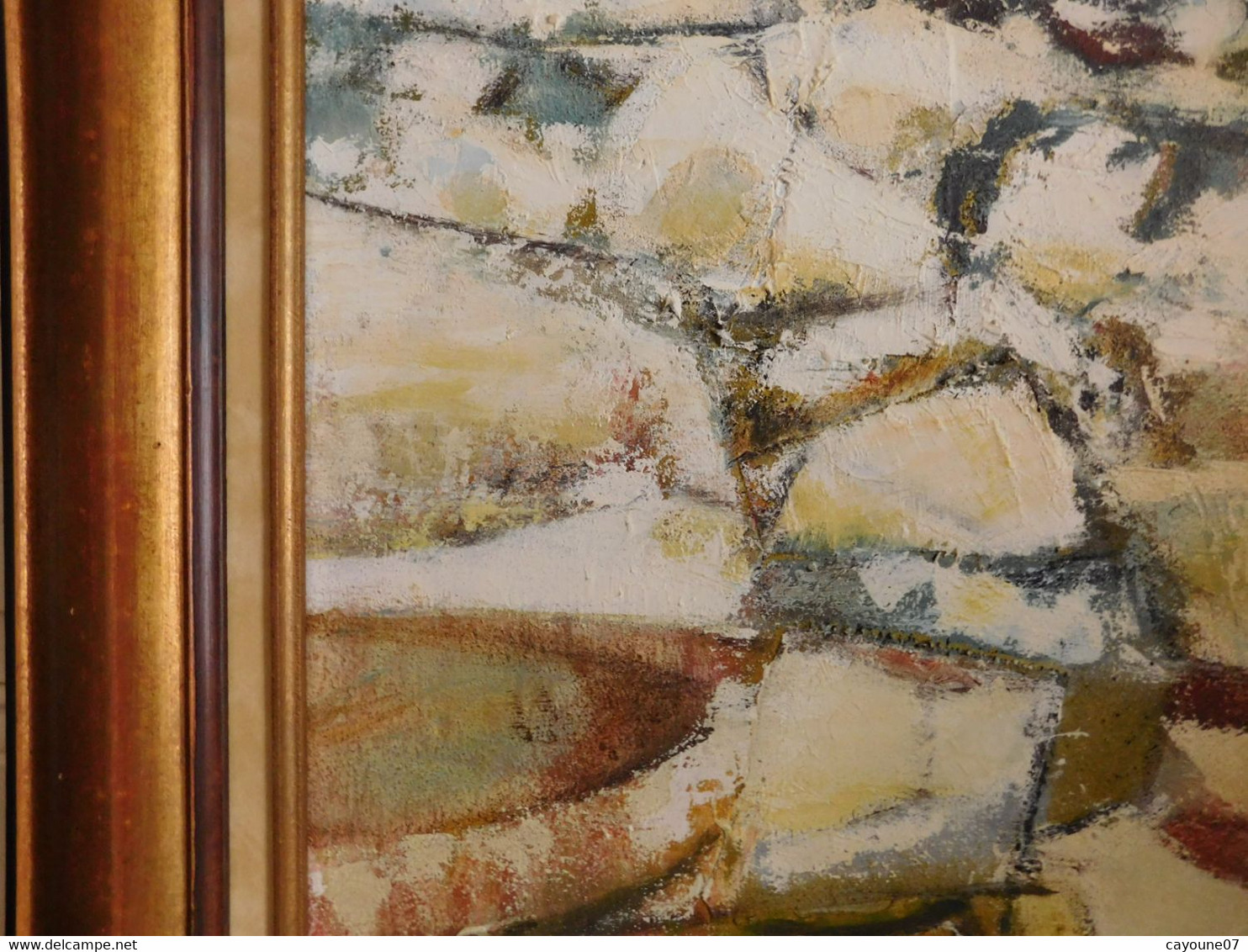 André GEY (XX- XXIème) huile sur toile "Paysage" composition figurative contemporaine