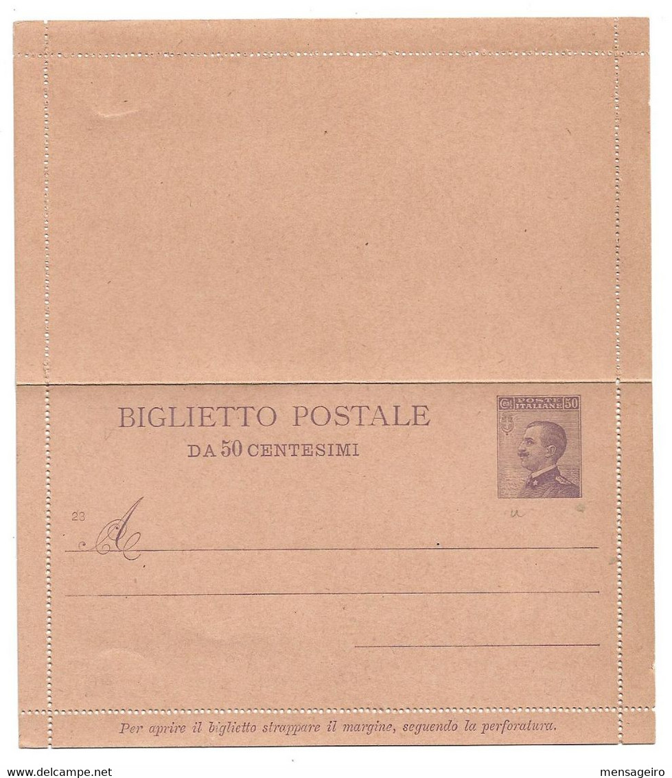 (C09) ITALIE INTERO BIGLIETTO POSTALE  DA 50 CENTESIMI - Interi Postali