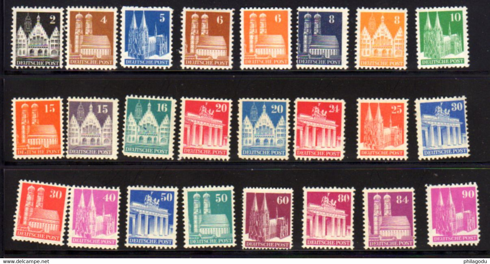 Allemagne  Bizone 1948, Monuments, 41 / 64**, Cote 127 € - Autres & Non Classés