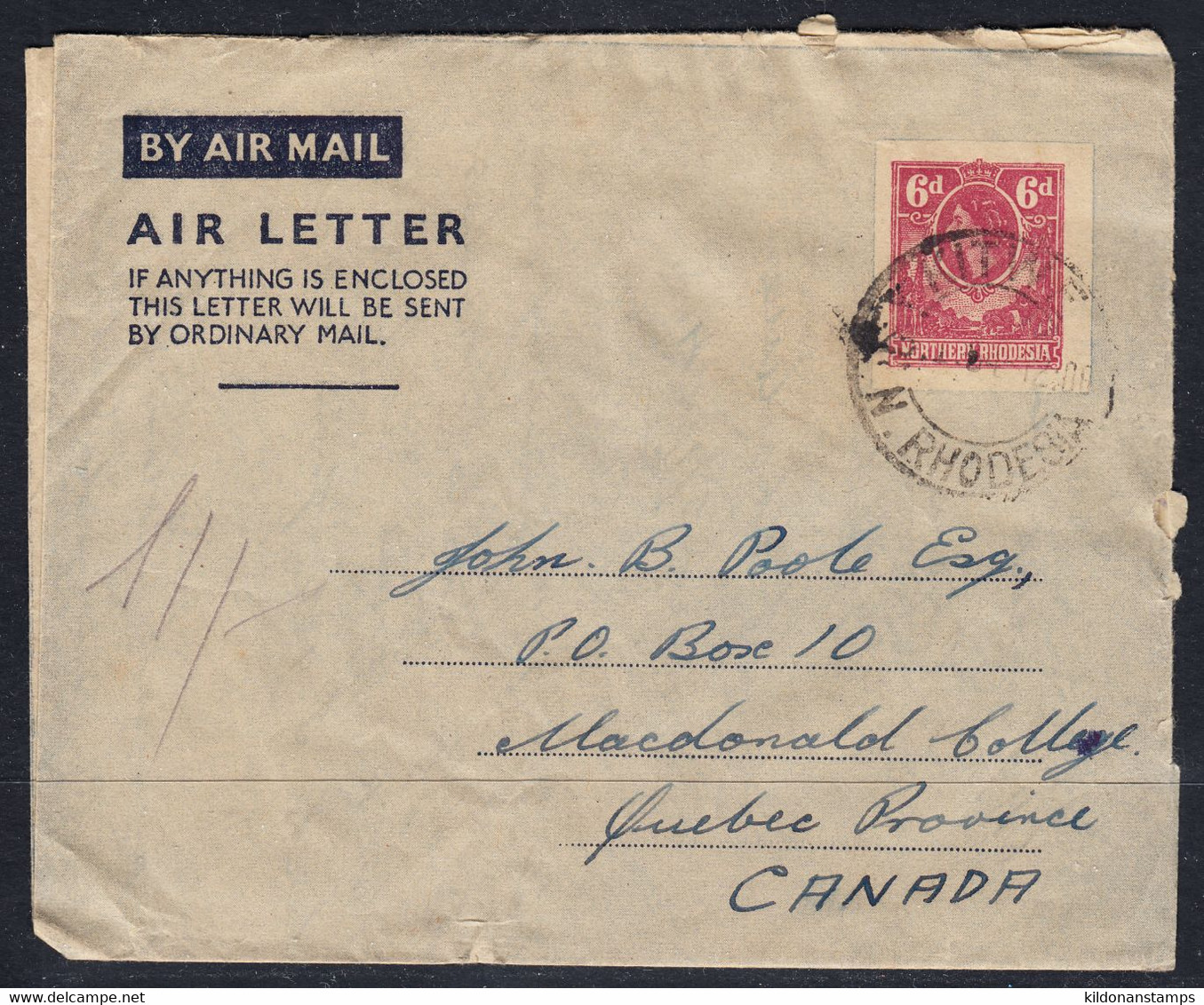 Northern Rhodesia, Postmark Jan 1, 1954 - Rodesia Del Norte (...-1963)