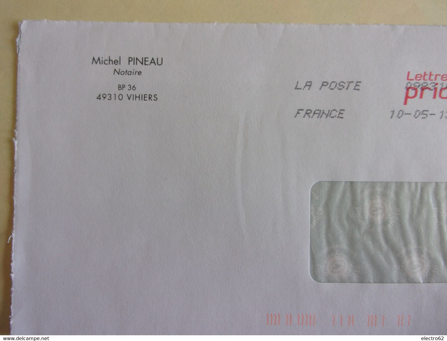 France PAP Entier Postal Notaire Vihiers 49 Maine-et- Loire Prêt-à-poster Prioritaire 10 05 2013 - PAP: Privé-bijwerking