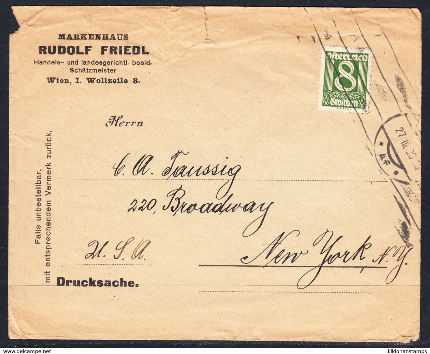 Austria Cover To USA, Postmark Mar 27, 1930 - Cartas & Documentos