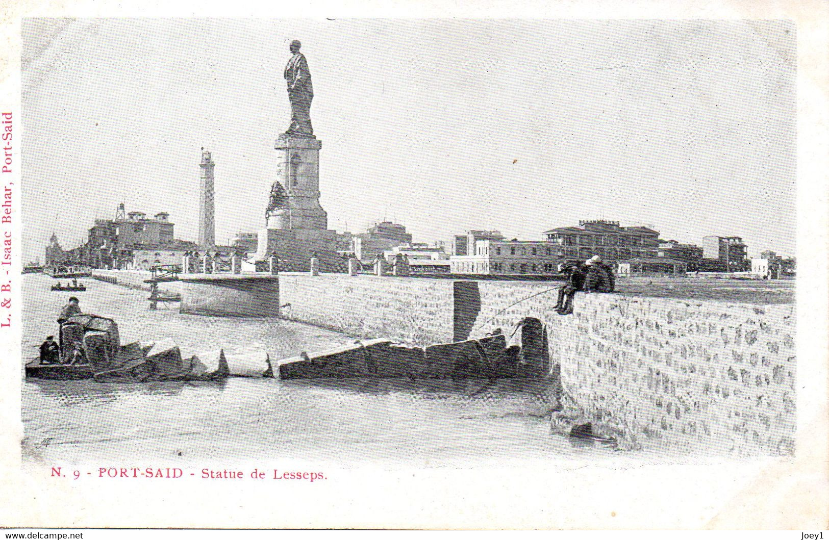 Cpa Egypte, Port Said ,Statue De Lesseps - Puerto Saíd