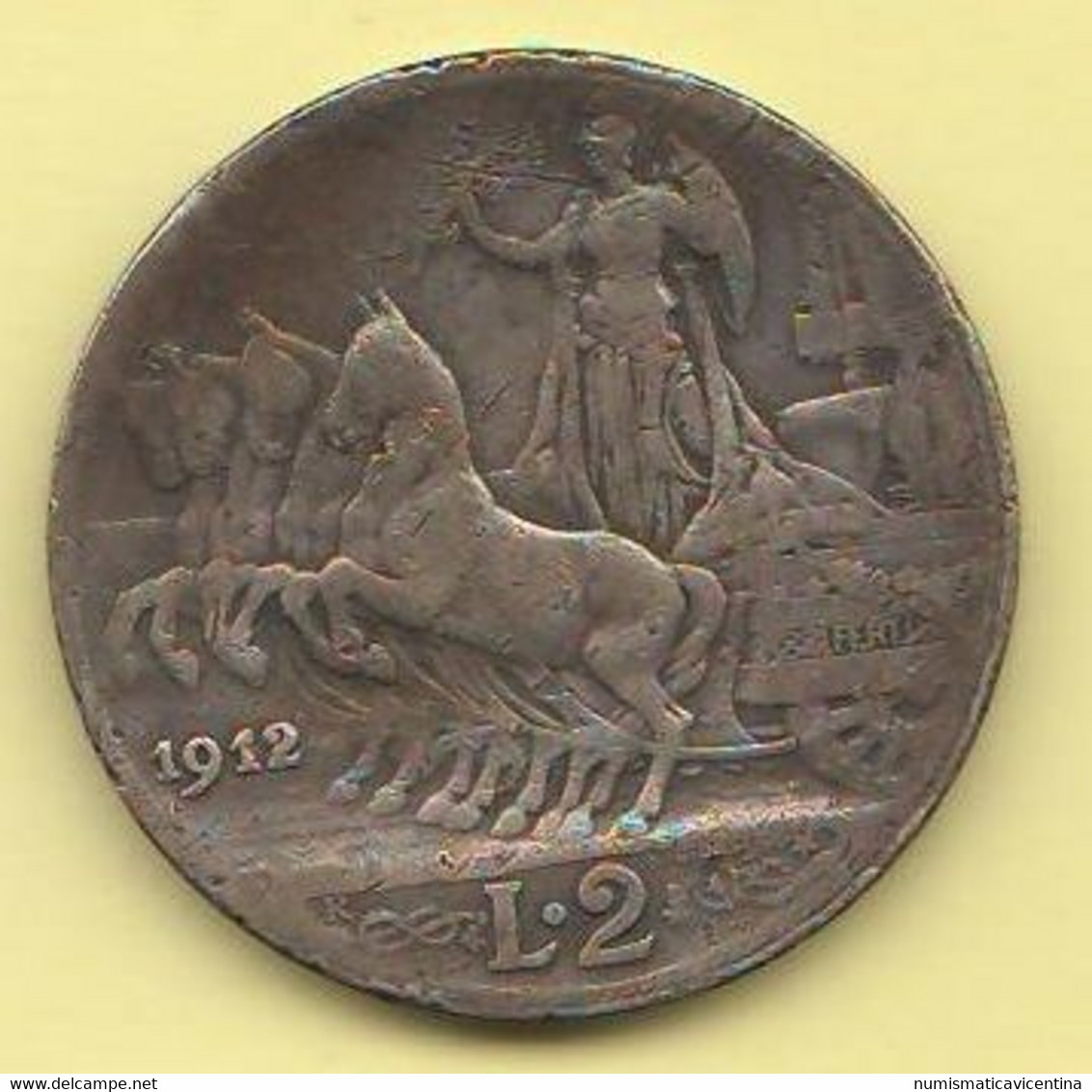 Italia Regno 2 Lire 1912 Re Vittorio Em: III° Silver Coin - 1900-1946 : Victor Emmanuel III & Umberto II