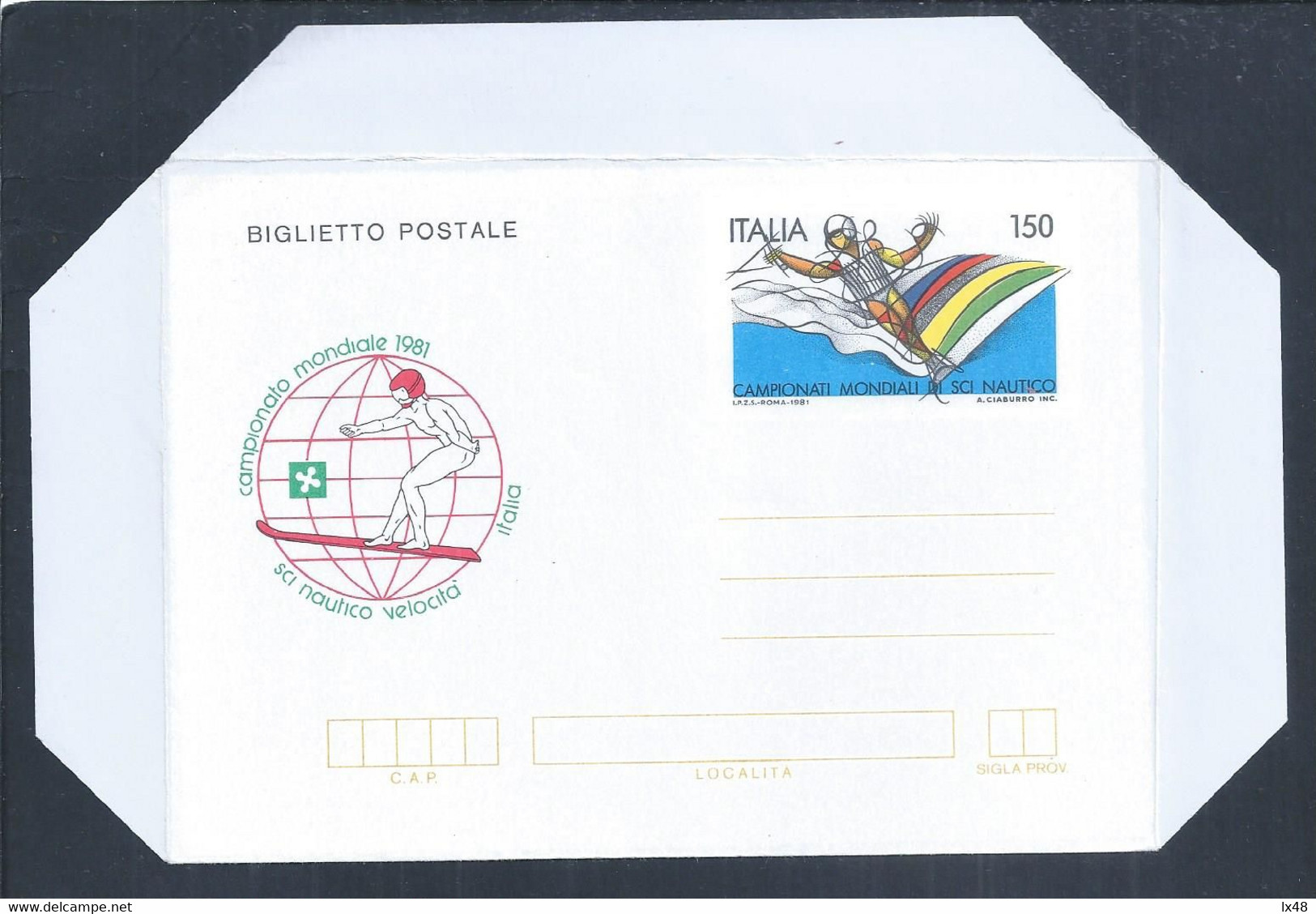 Stationery Aerogram From The 1981 World Water Ski Championship. Aerogram Briefpapier Van Het Wereldkampioenschap Nautisc - Ski Nautique