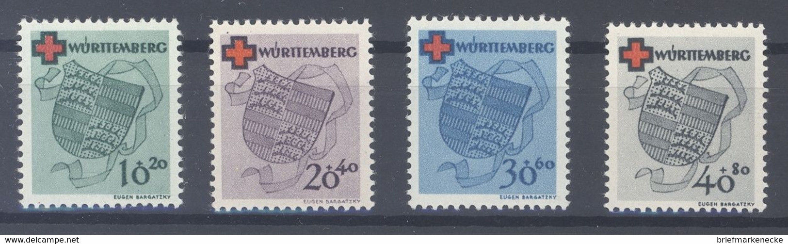 Franz. Zone Württemberg Mi.Nr. 40-43 A Rotes Kreuz 1949 ** (38222) - Andere & Zonder Classificatie