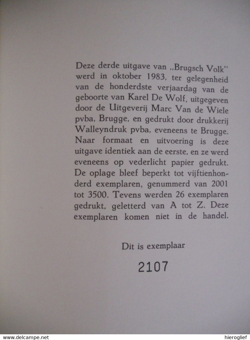 BRUGSCH VOLK door KAREL DE WOLF apotheker dialect streektaal brugge tekeningen René De Pauw