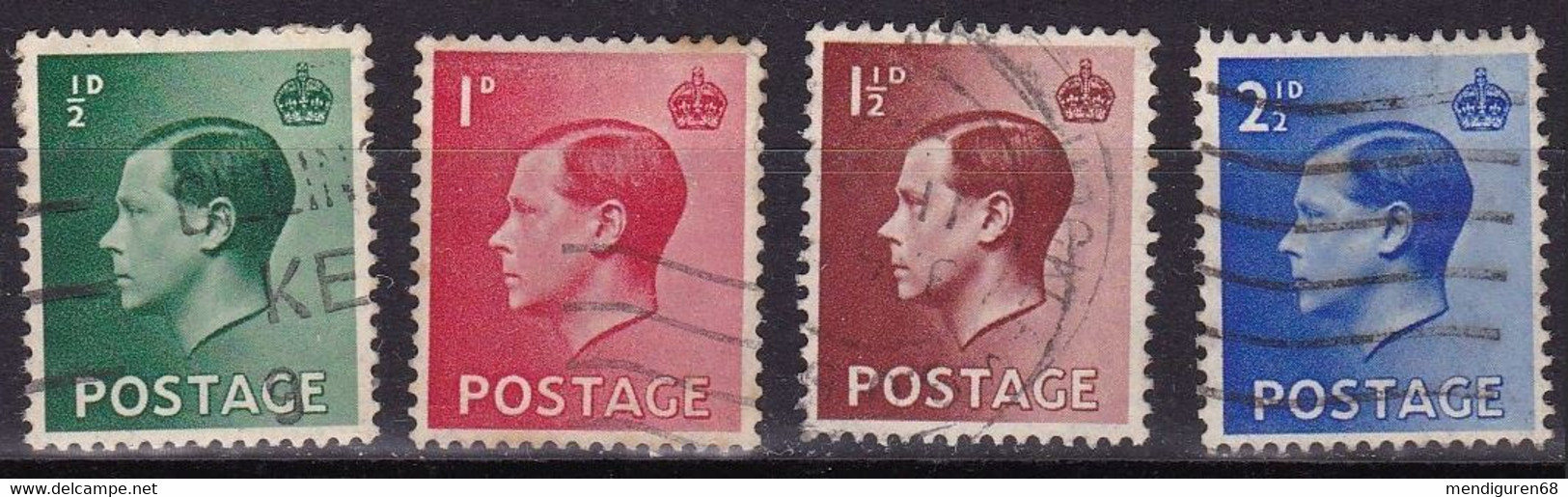 GROSSBRITANNIEN GRANDE BRETAGNE GB 1936  EDWARD VIII UPRIGHT SET 4V. USED SG 457-460 SC 230-233 MI 193-96 X YT 205-208 - Oblitérés